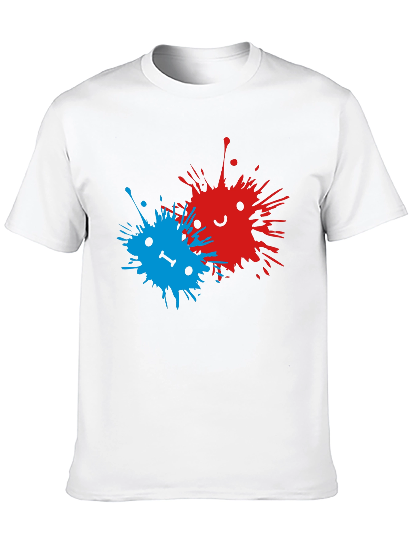 Abstract Splatter Face Black T-Shirt