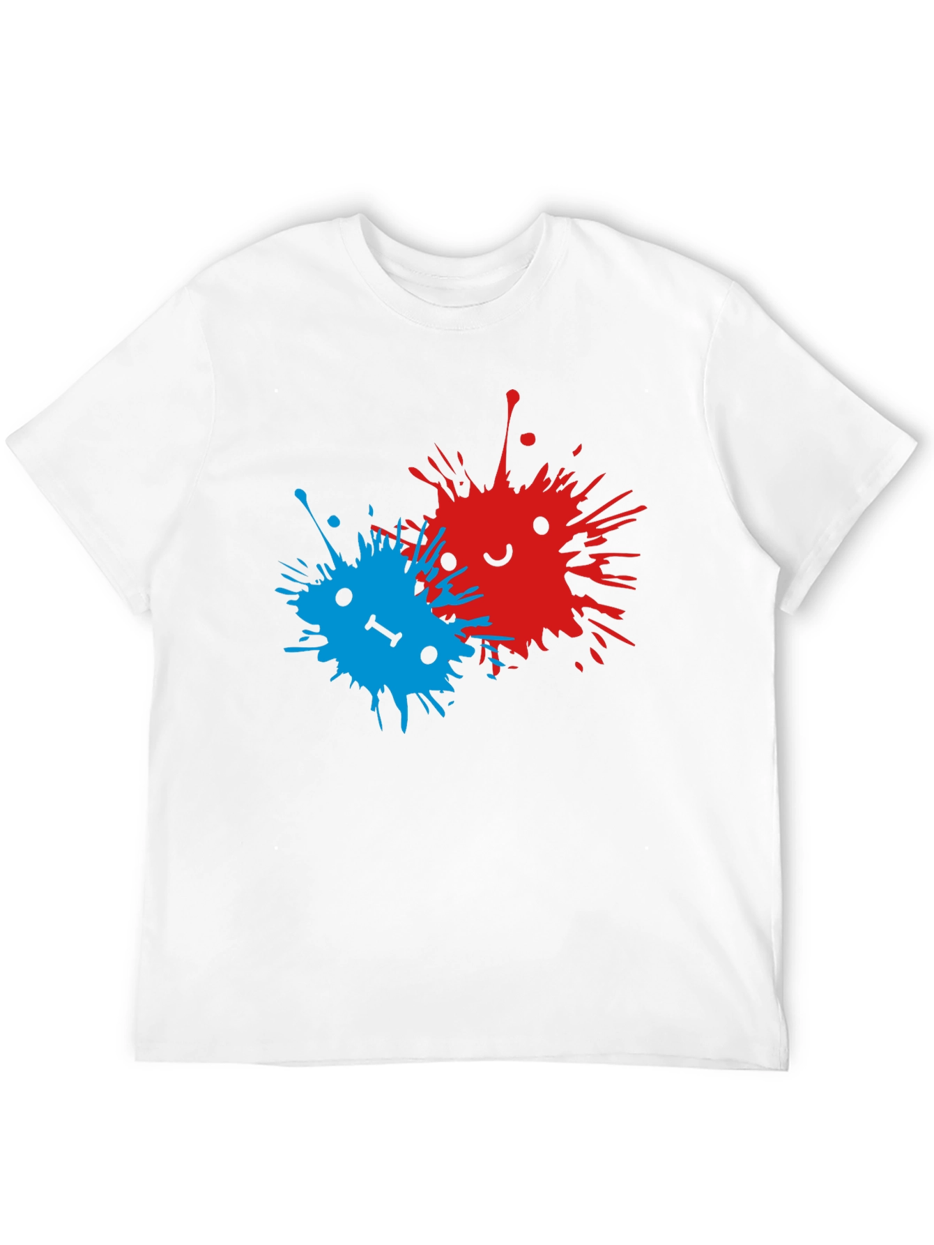 Abstract Splatter Face Black T-Shirt