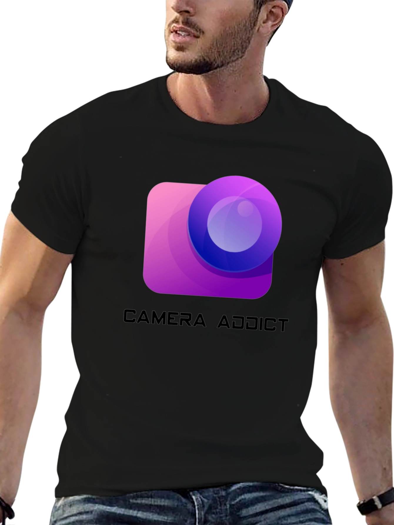 Camera Addict Graphic T-Shirt - Photography Lover Tee