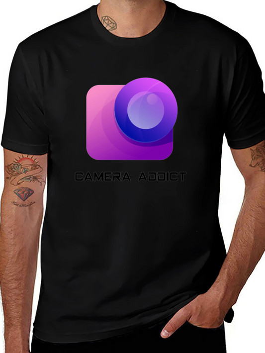 Camera Addict Graphic T-Shirt - Photography Lover Tee