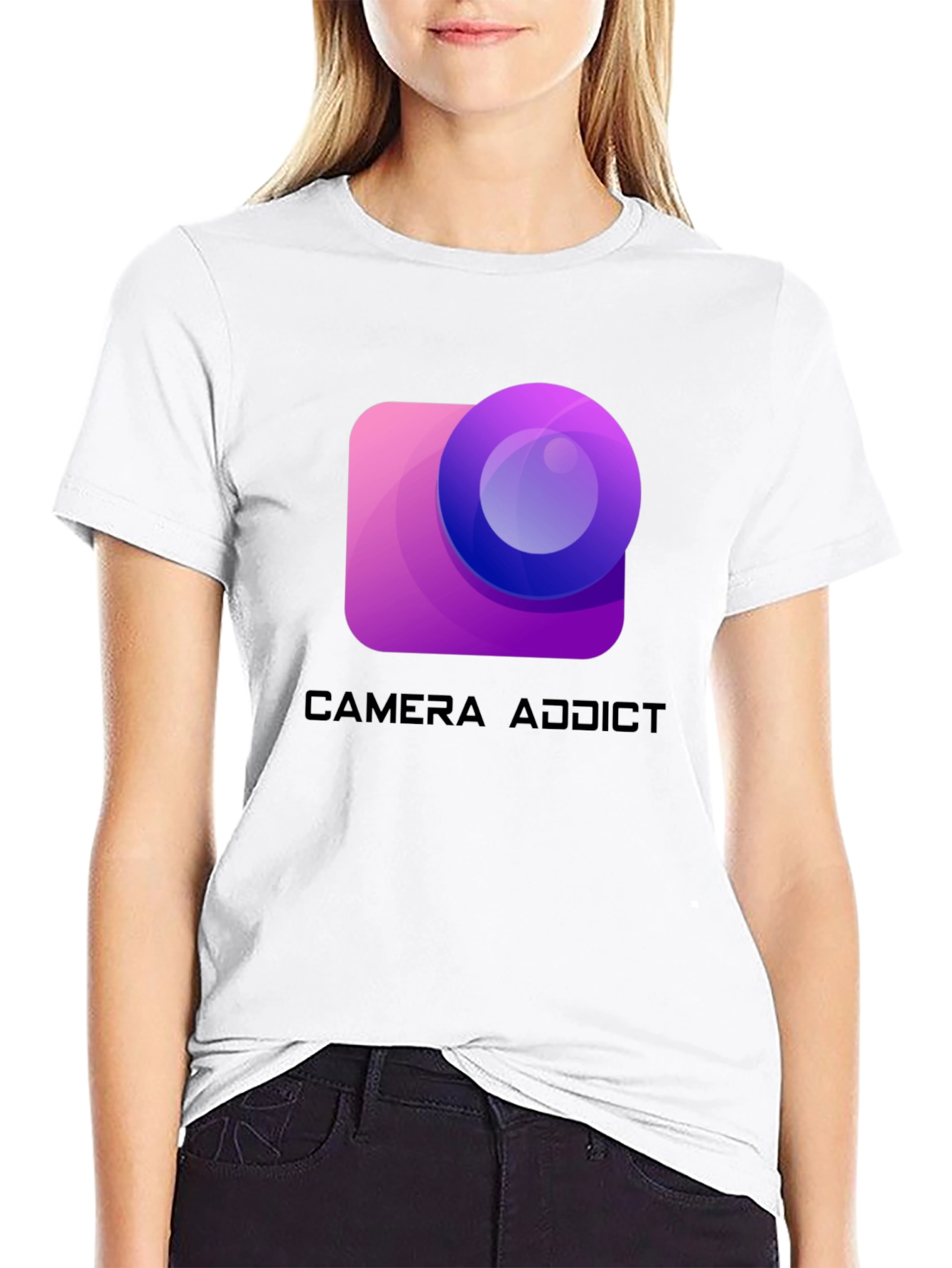 Camera Addict Graphic T-Shirt - Photography Lover Tee
