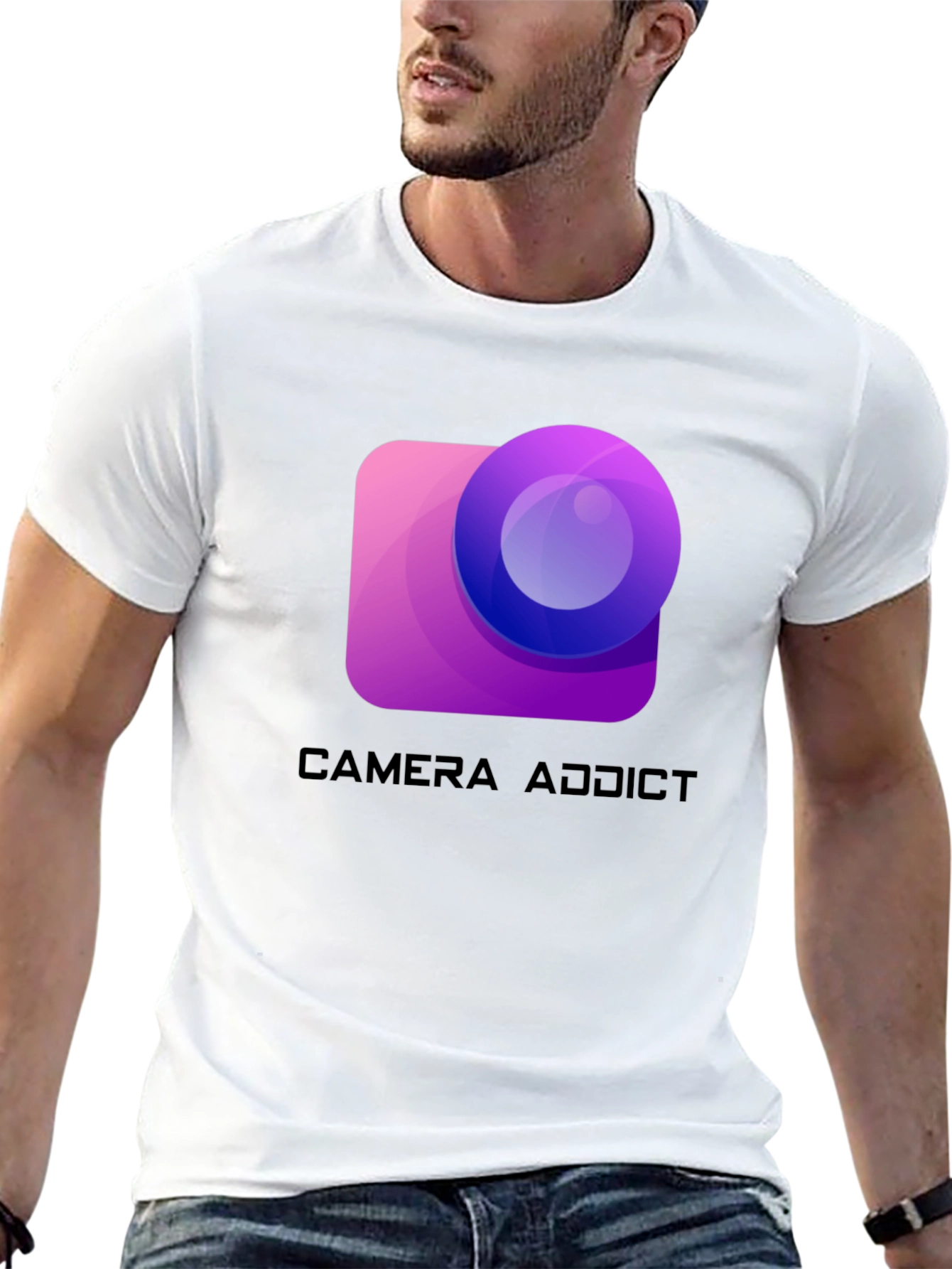 Camera Addict Graphic T-Shirt - Photography Lover Tee