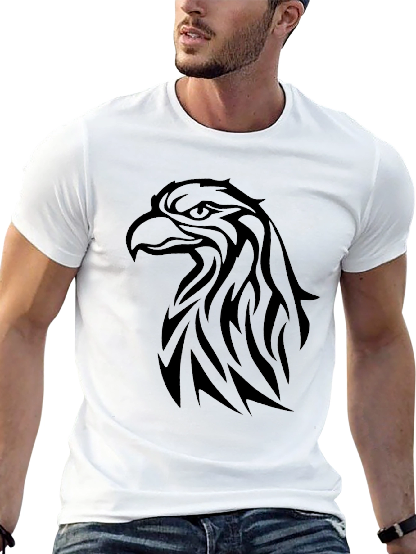 Black Eagle Graphic Tee - Tribal Design