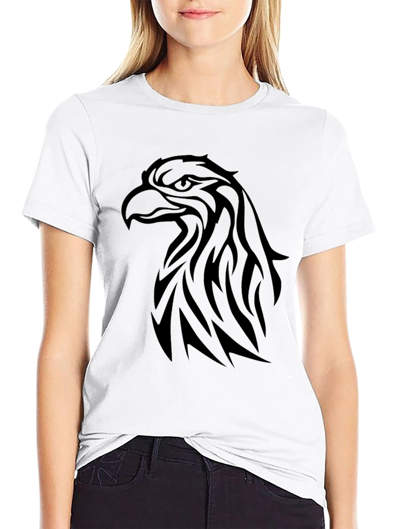Black Eagle Graphic Tee - Tribal Design