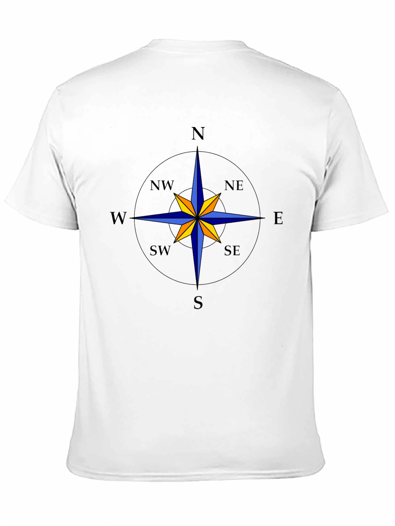 Compass Rose Graphic Tee - Black Cotton T-Shirt