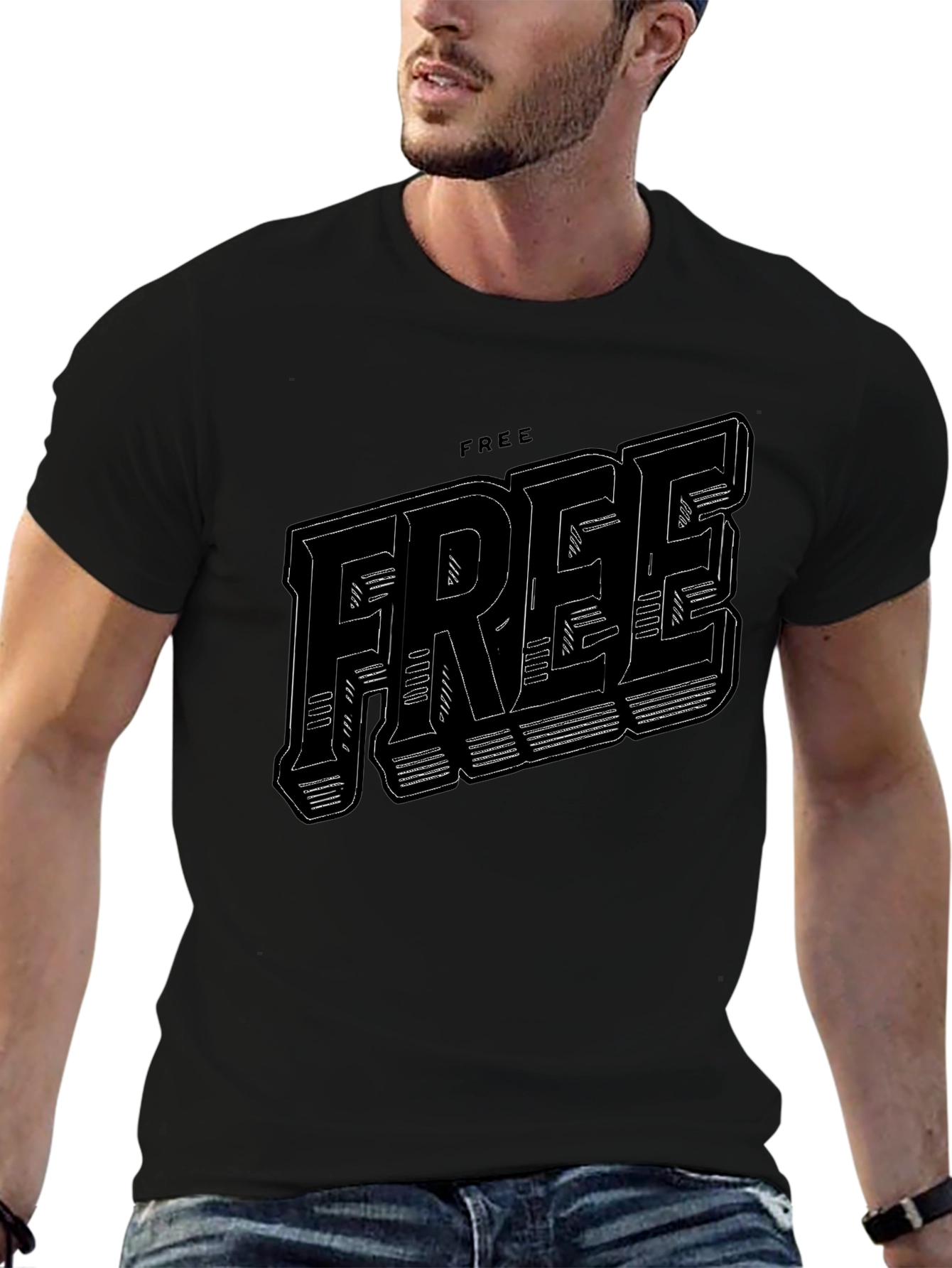 Mens Black Graphic T-Shirt - FREE Design