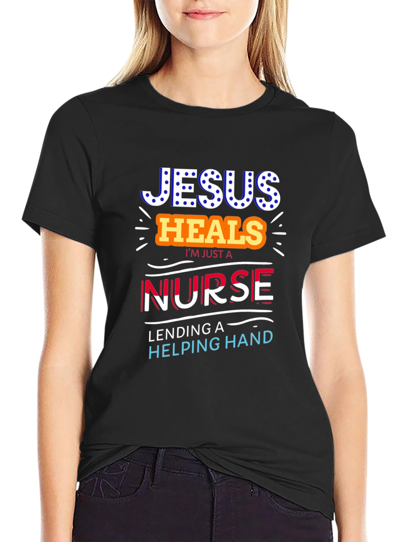 Jesus Heals Nurse T-Shirt - Christian Medical Apparel