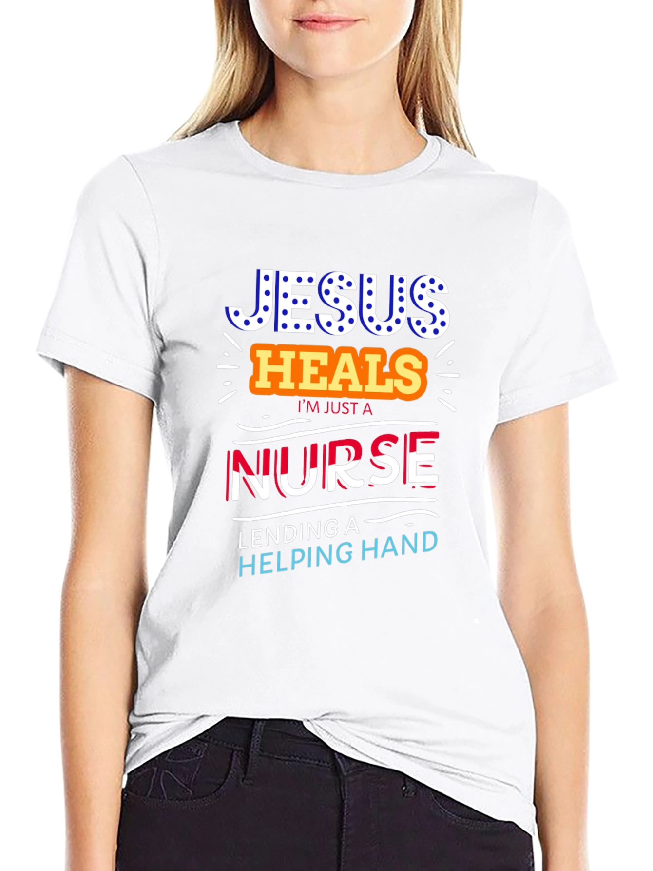 Jesus Heals Nurse T-Shirt - Christian Medical Apparel