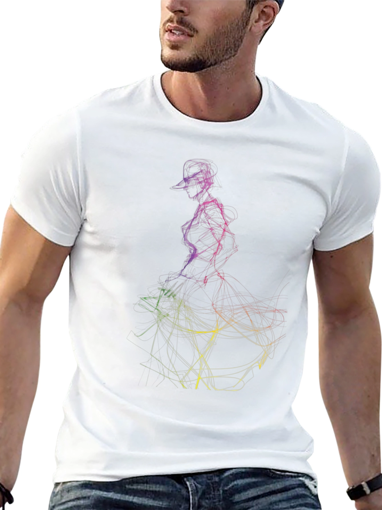 Abstract Dancer Graphic Tee - Mens Black T-Shirt