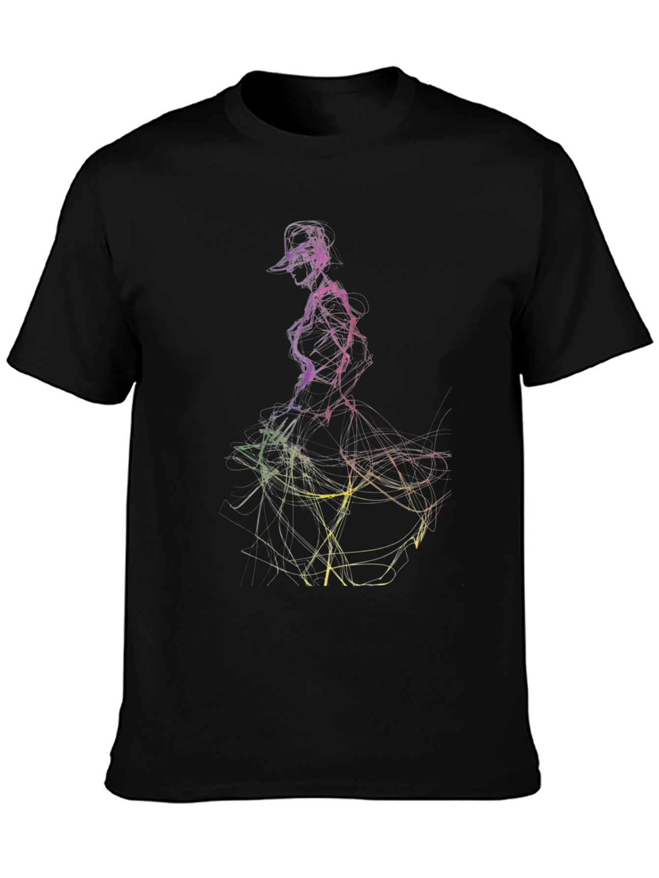 Abstract Dancer Graphic Tee - Mens Black T-Shirt