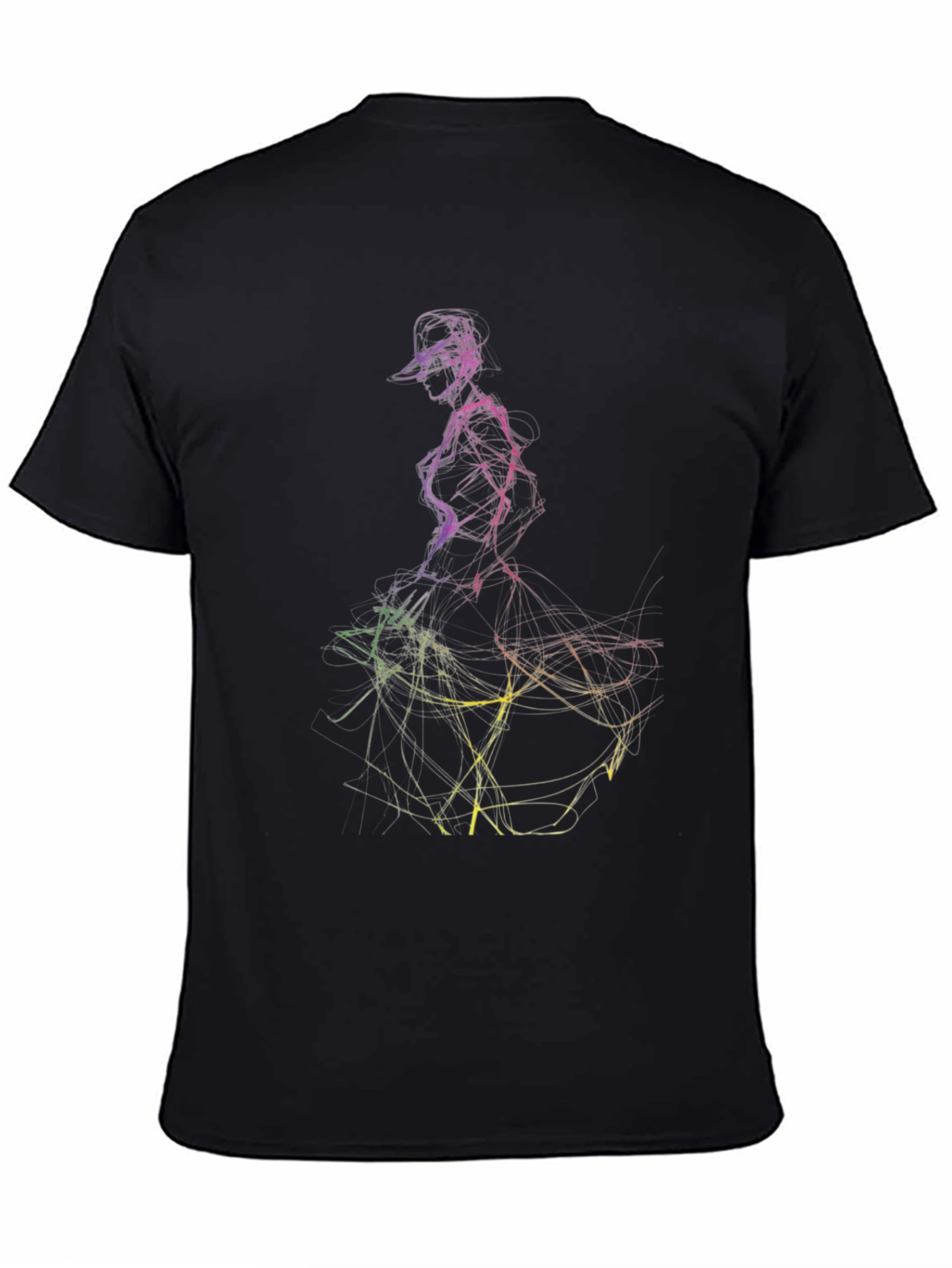 Abstract Dancer Graphic Tee - Mens Black T-Shirt