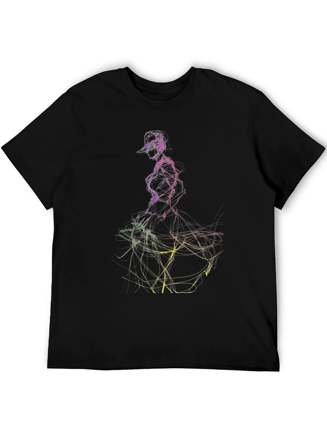 Abstract Dancer Graphic Tee - Mens Black T-Shirt