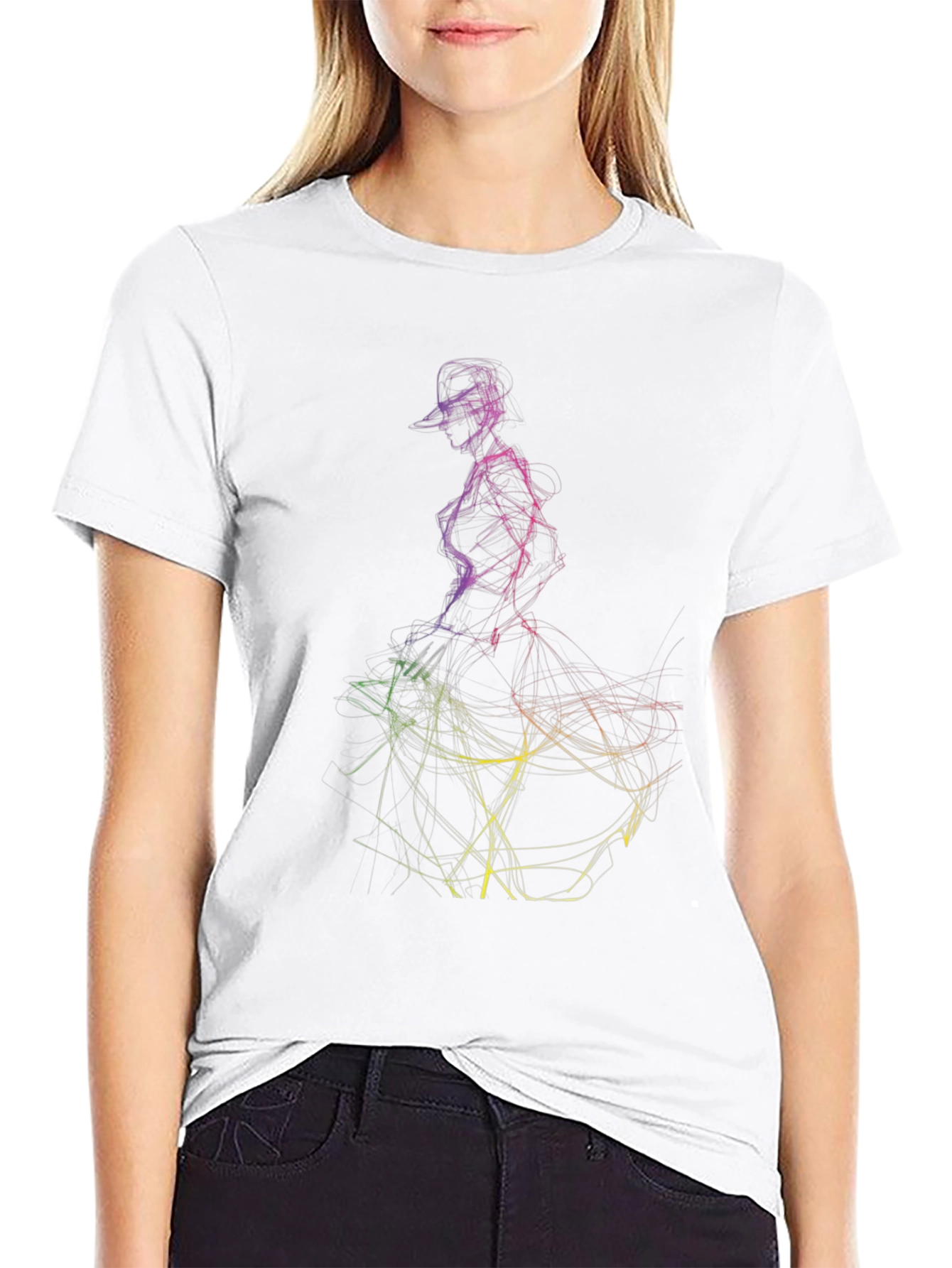 Abstract Dancer Graphic Tee - Mens Black T-Shirt