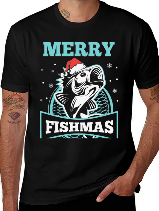 Merry Fishmas T-Shirt - Fishing Christmas Tee