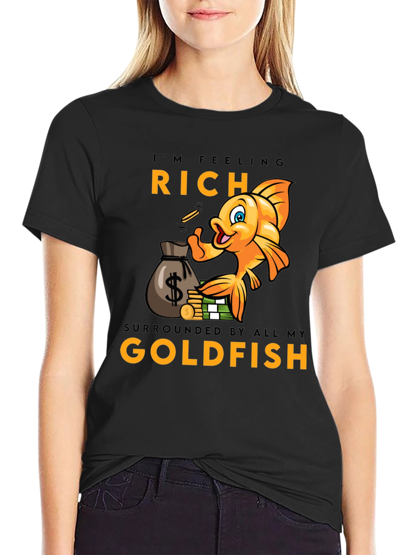 Rich Goldfish Graphic T-Shirt