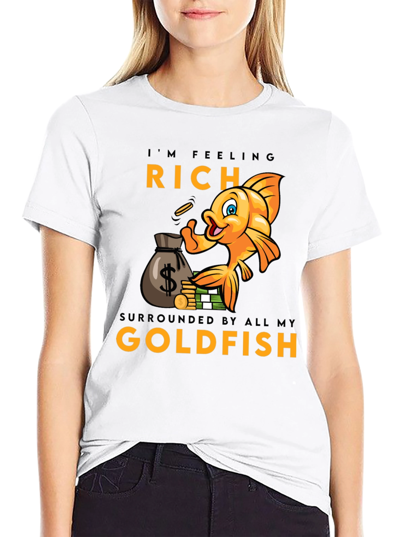 Rich Goldfish Graphic T-Shirt