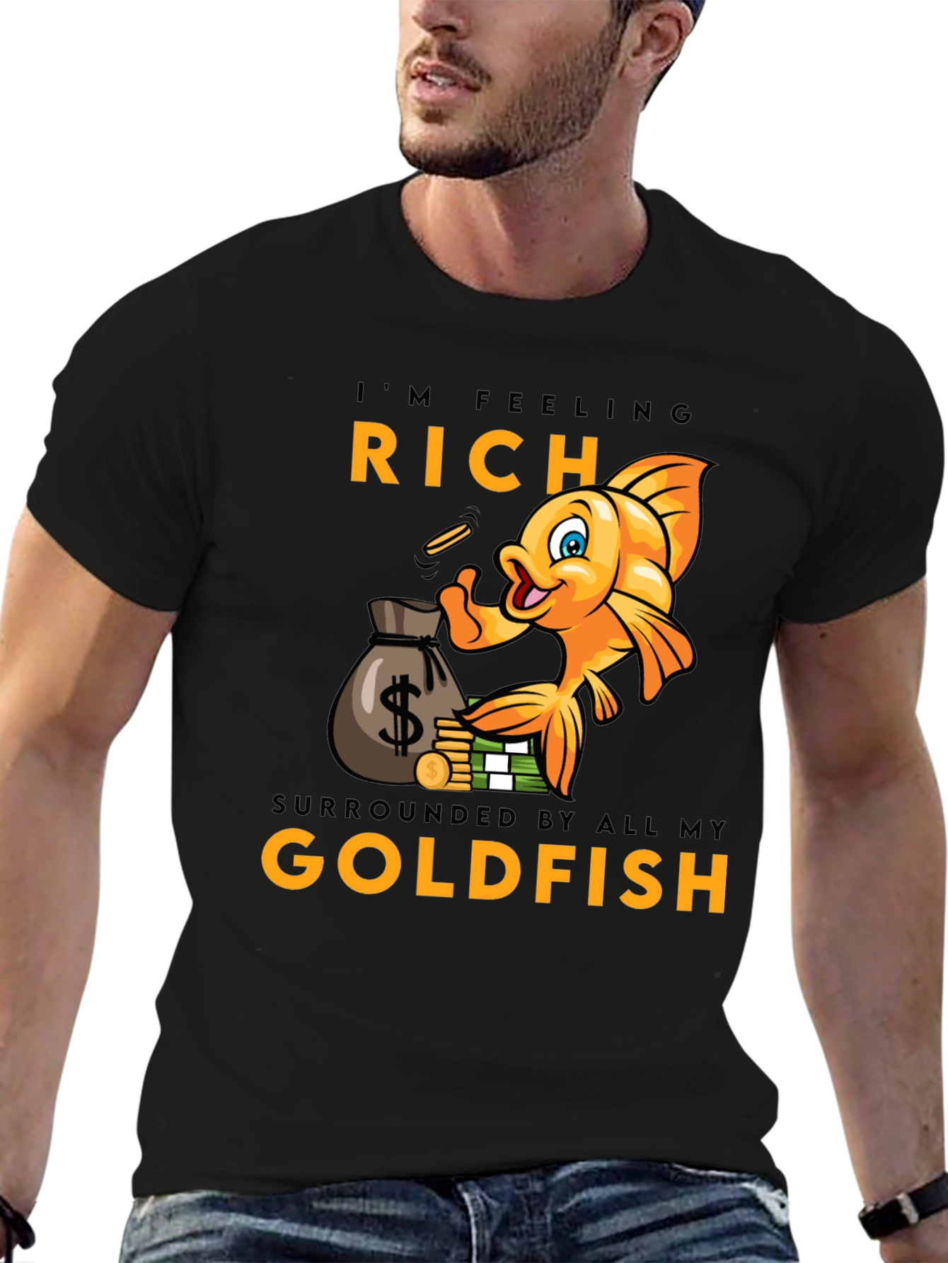 Rich Goldfish Graphic T-Shirt