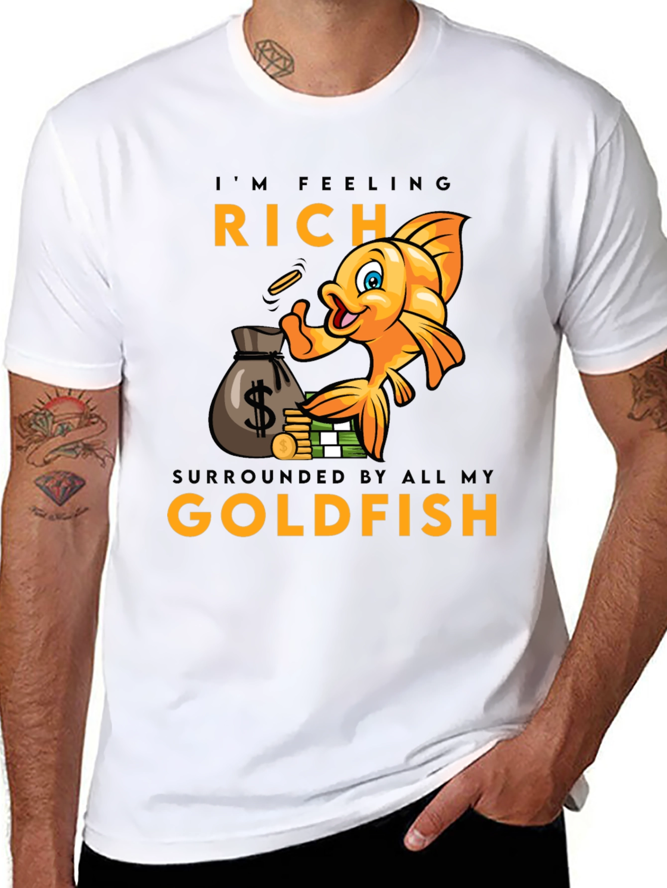 Rich Goldfish Graphic T-Shirt