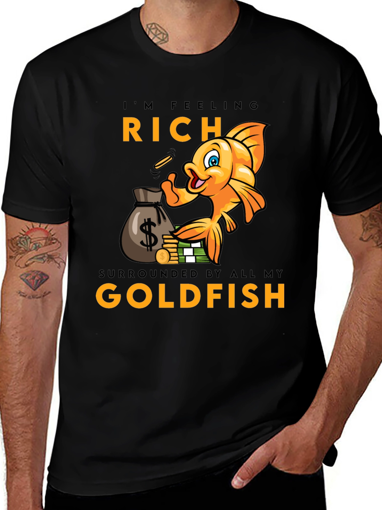 Rich Goldfish Graphic T-Shirt