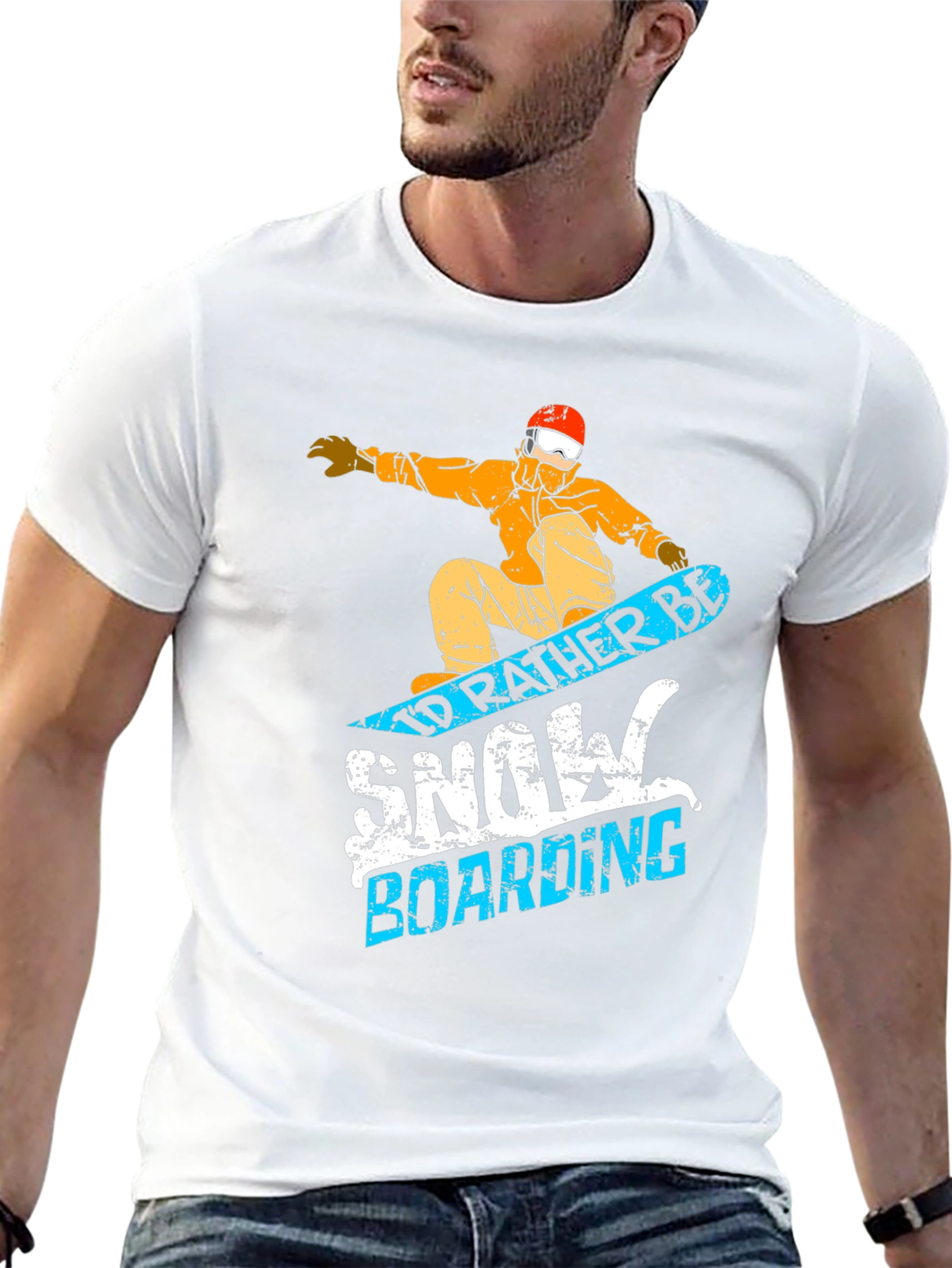 Snowboarding Graphic Tee - Id Rather Be Design