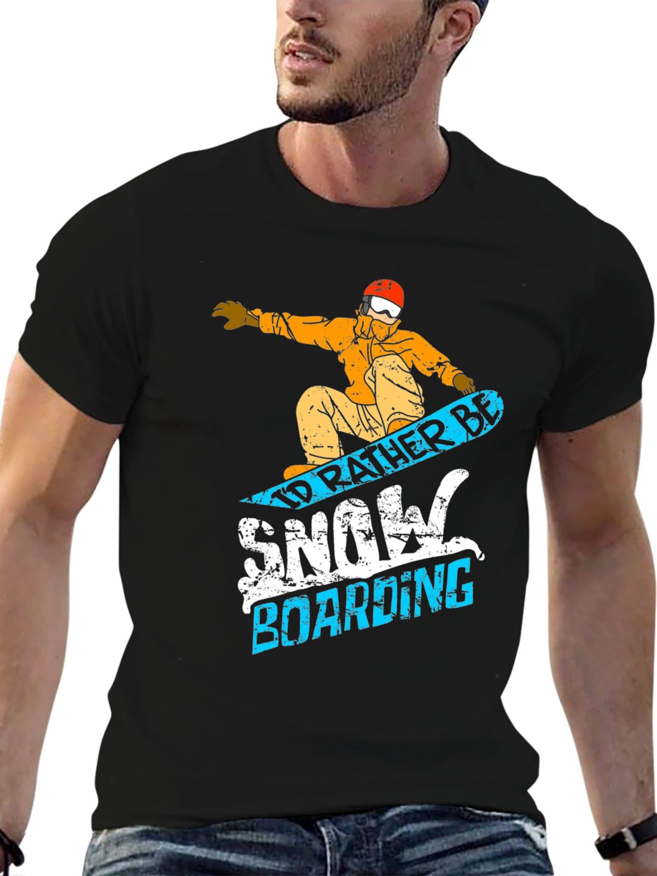 Snowboarding Graphic Tee - Id Rather Be Design