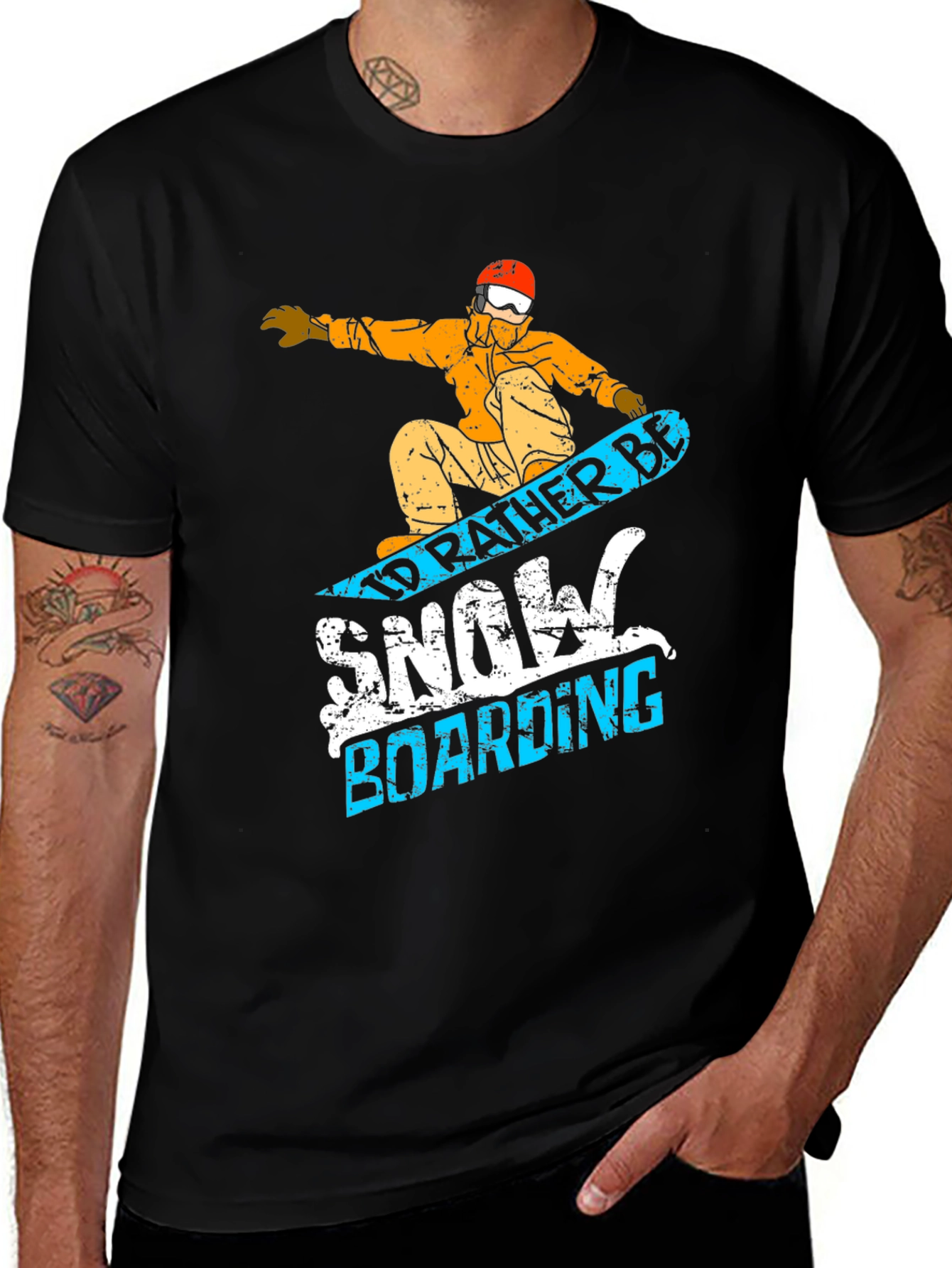 Snowboarding Graphic Tee - Id Rather Be Design