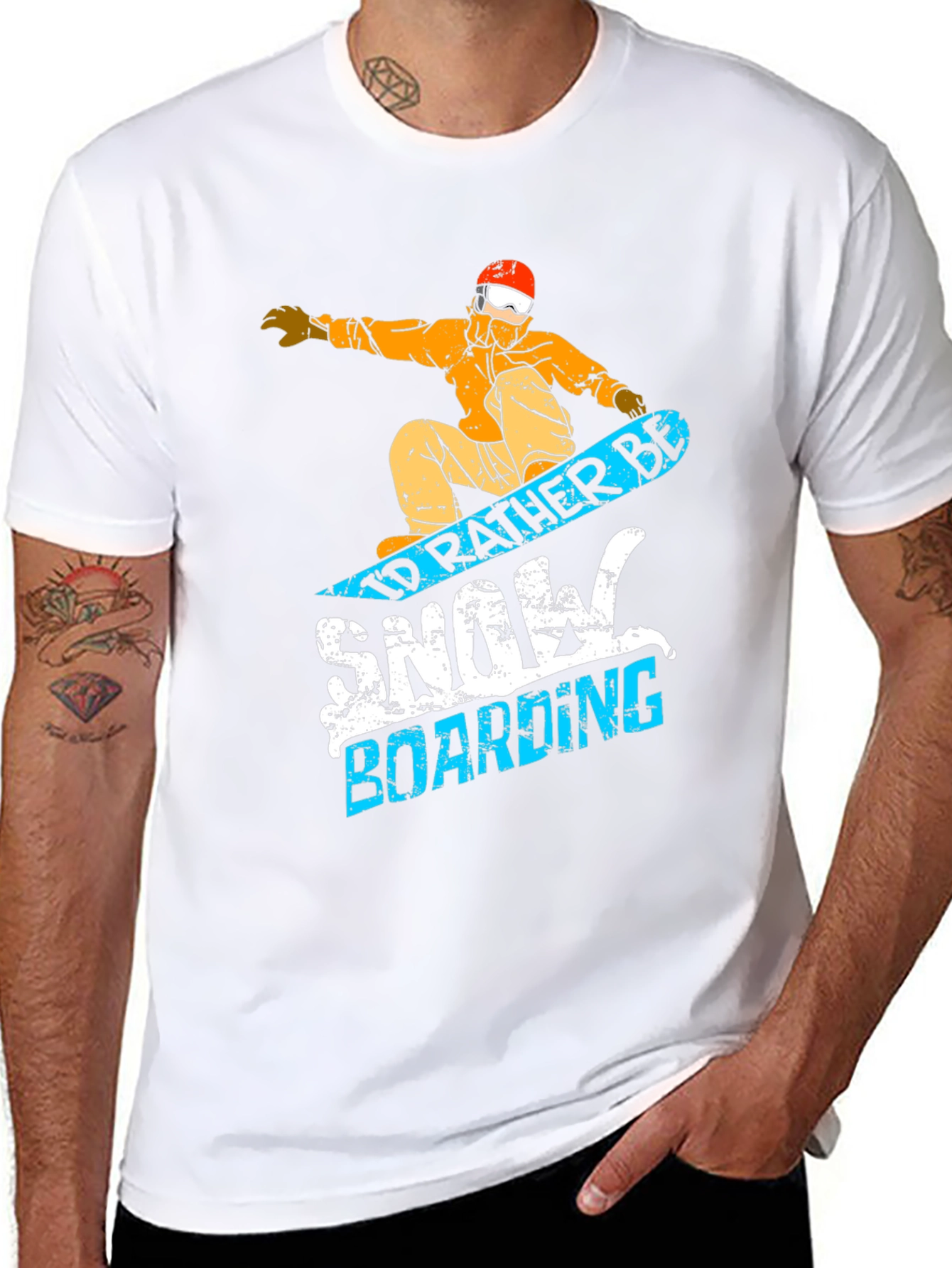 Snowboarding Graphic Tee - Id Rather Be Design