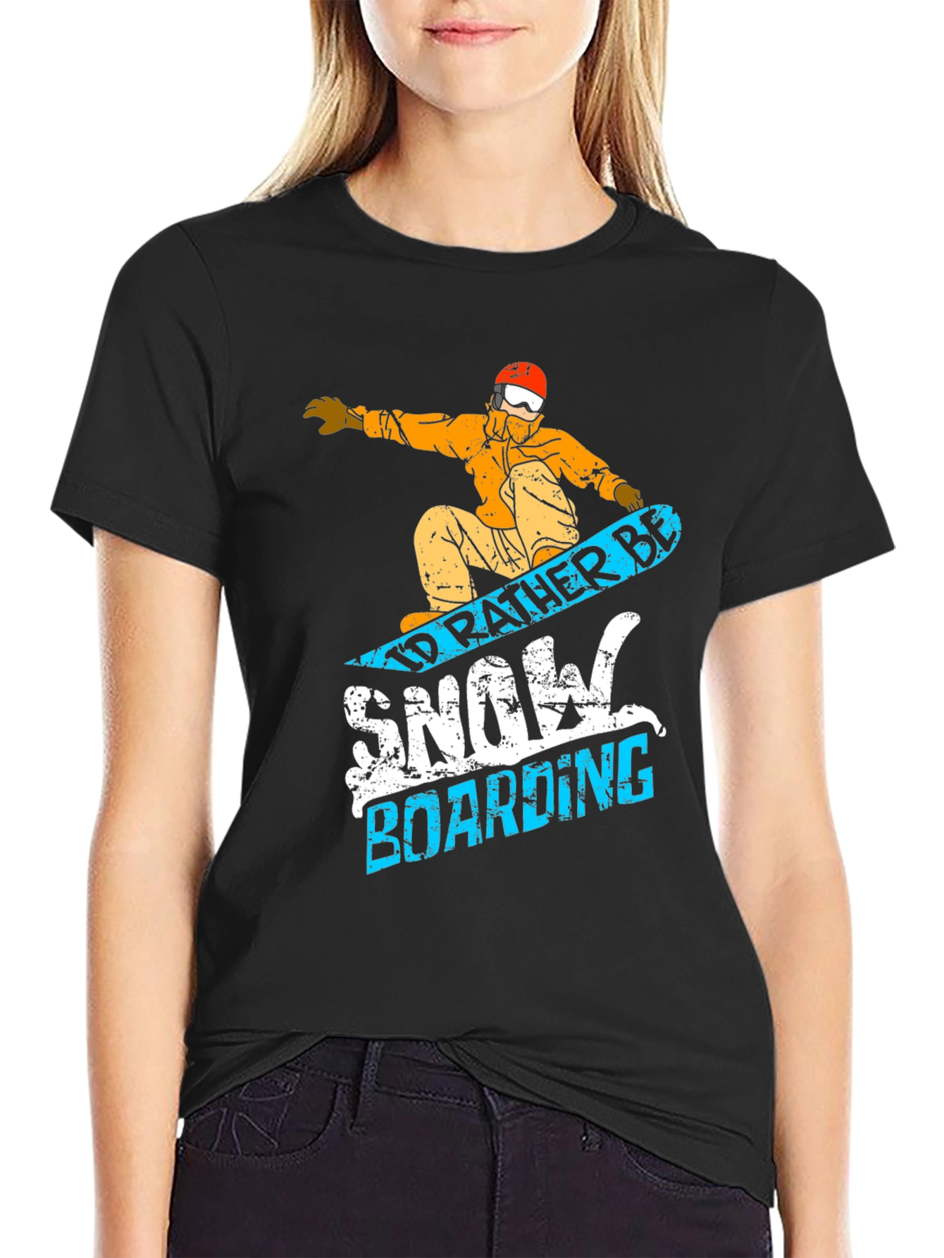 Snowboarding Graphic Tee - Id Rather Be Design