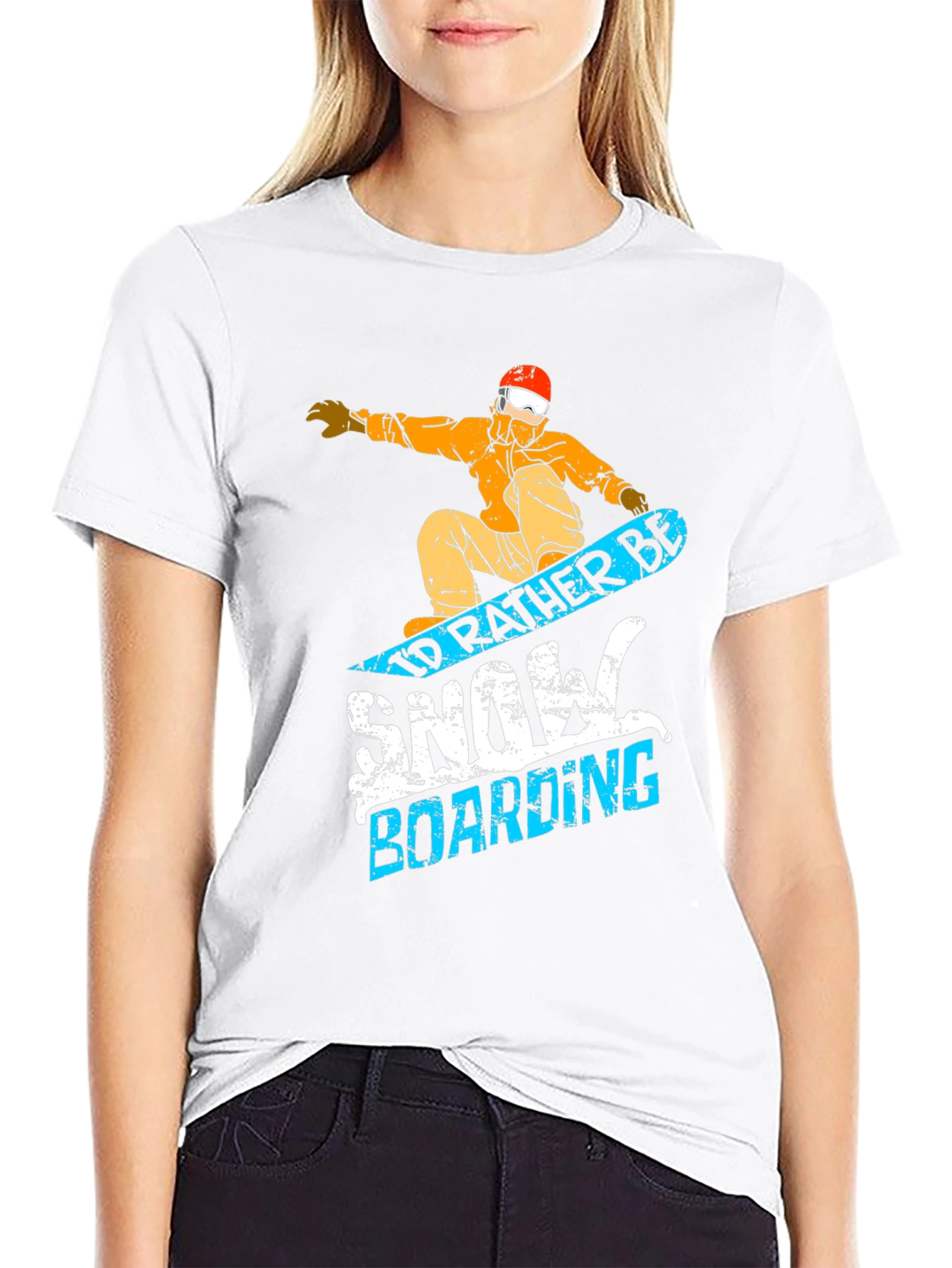 Snowboarding Graphic Tee - Id Rather Be Design