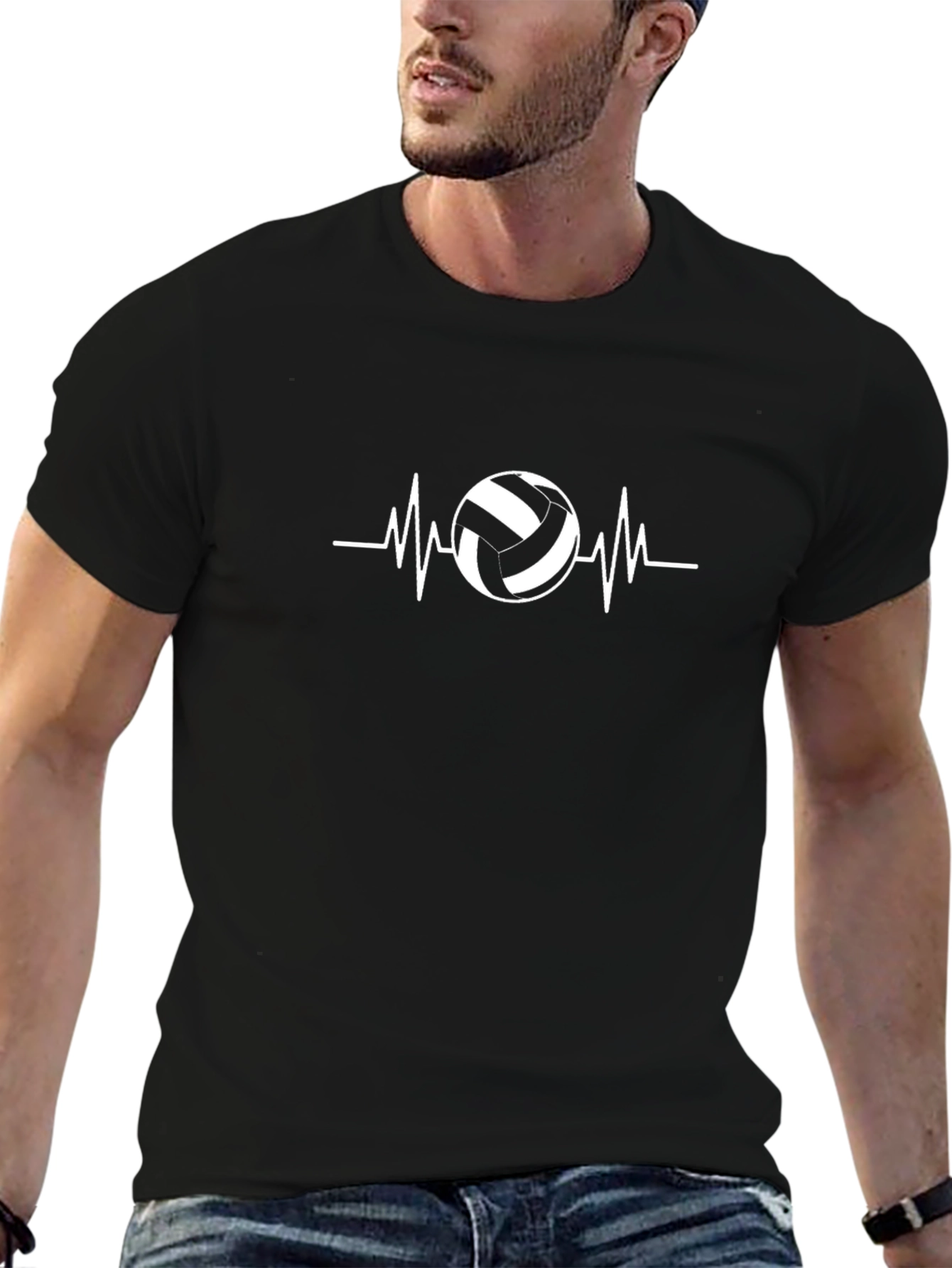 Volleyball Heartbeat Graphic T-Shirt