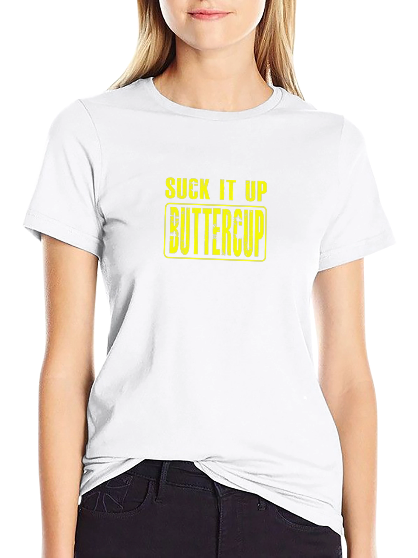 Suck It Up Buttercup Graphic T-Shirt - Black