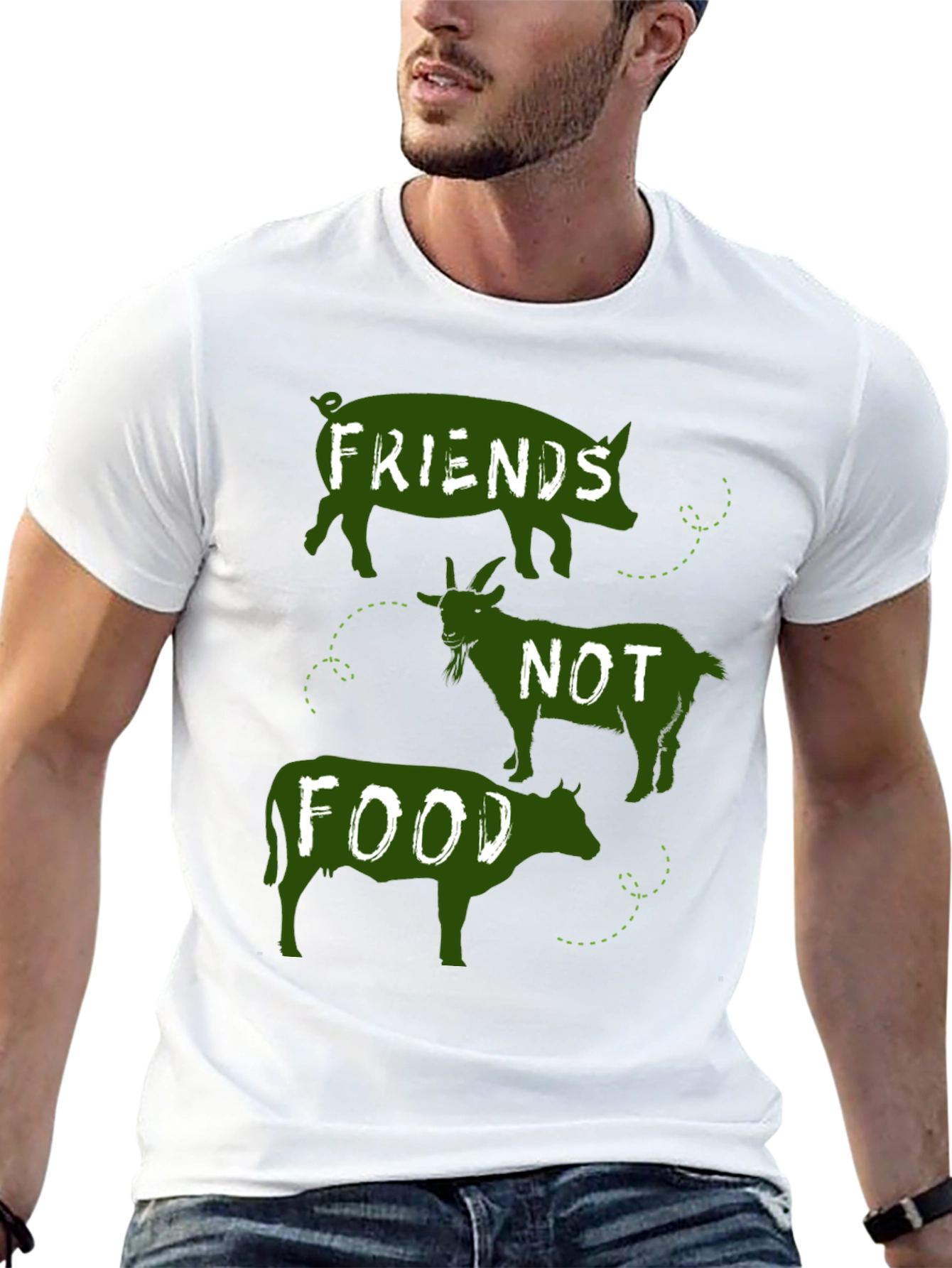Vegan Friends Not Food Graphic Tee