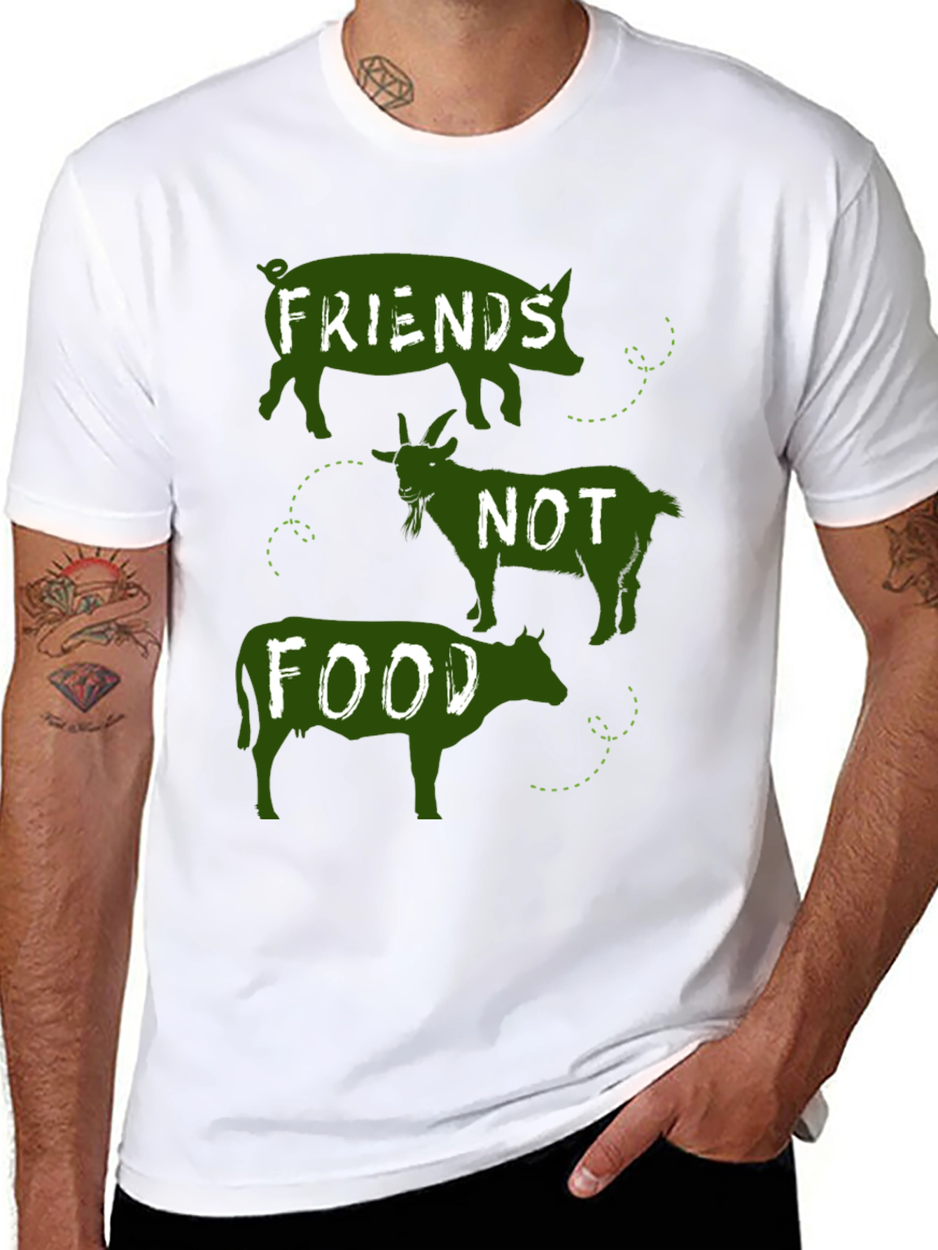 Vegan Friends Not Food Graphic Tee