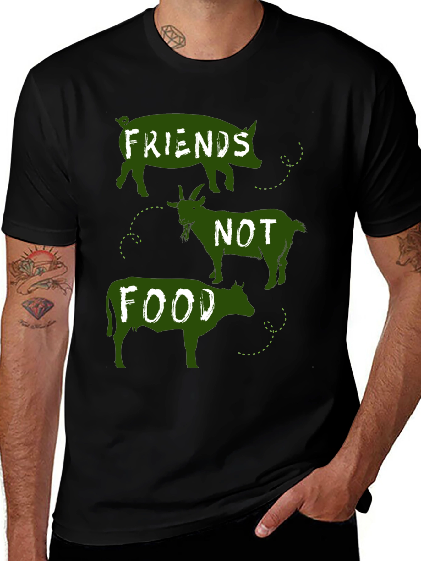 Vegan Friends Not Food Graphic Tee