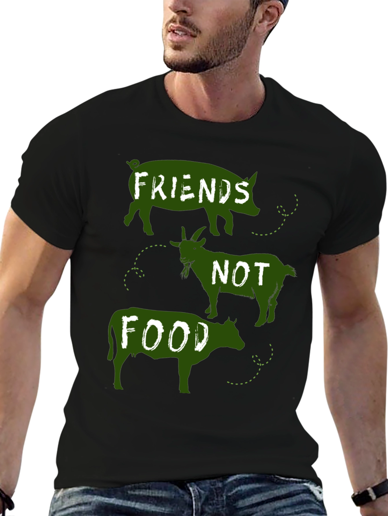 Vegan Friends Not Food Graphic Tee