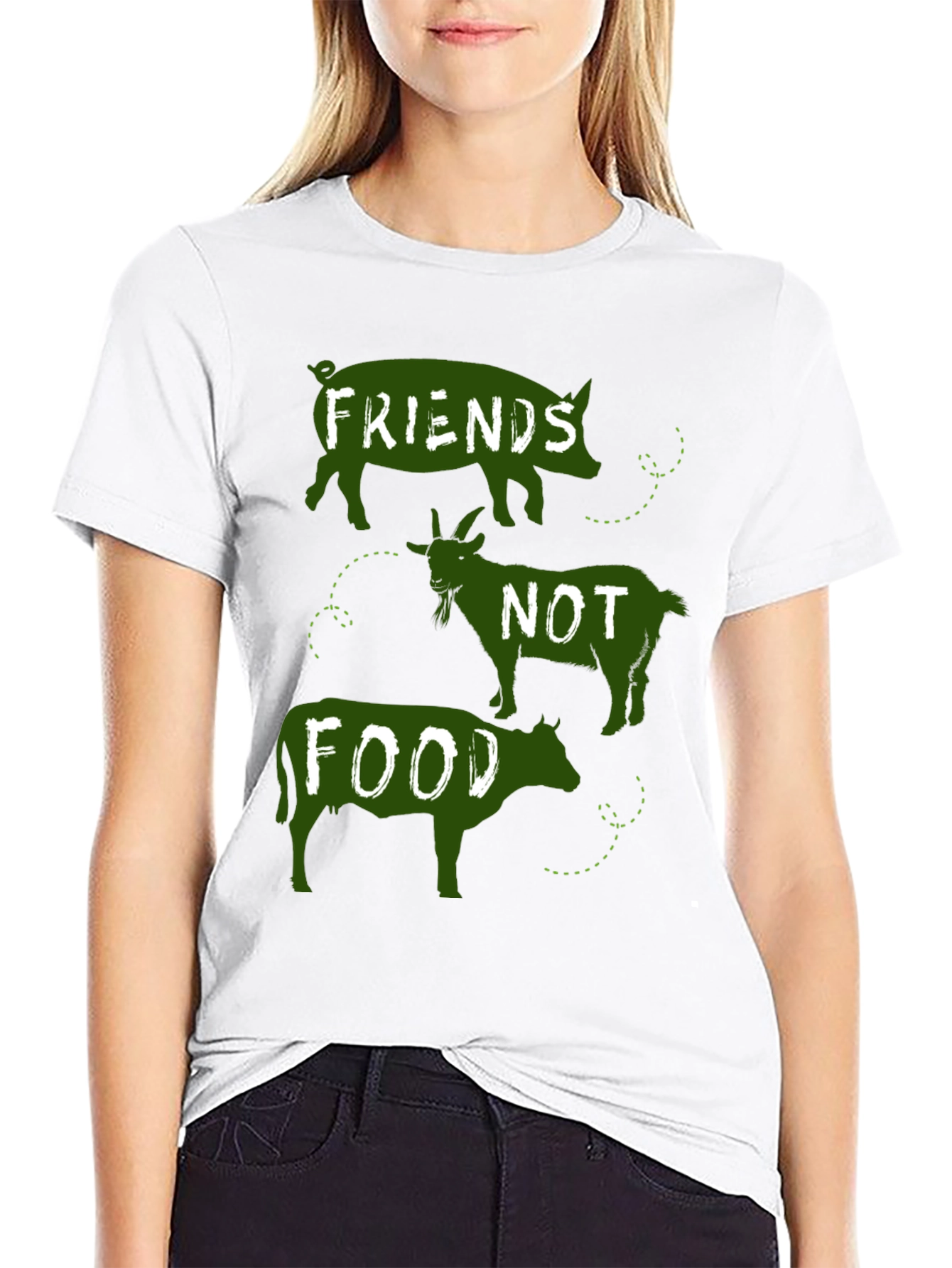 Vegan Friends Not Food Graphic Tee
