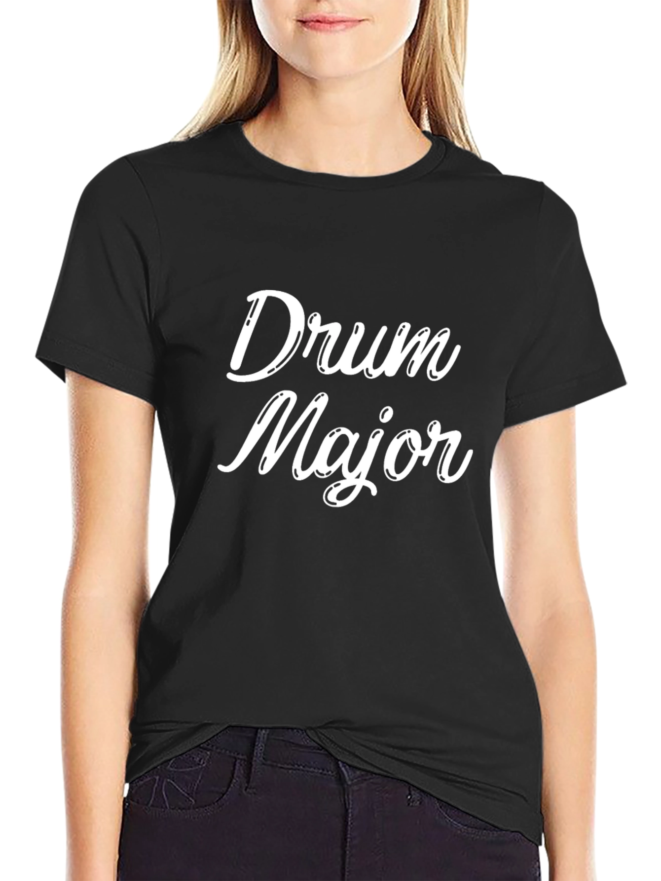 Drum Major Graphic Tee - Black Casual T-Shirt