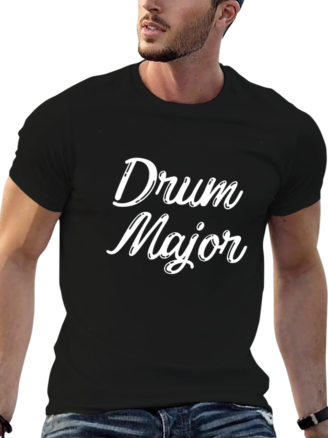 Drum Major Graphic Tee - Black Casual T-Shirt