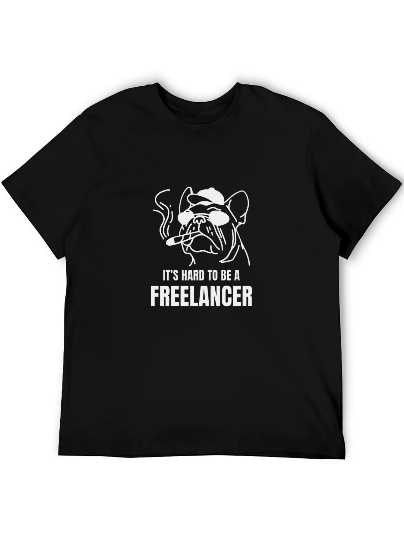 Freelancer Dog Graphic Tee - Black Cotton T-Shirt