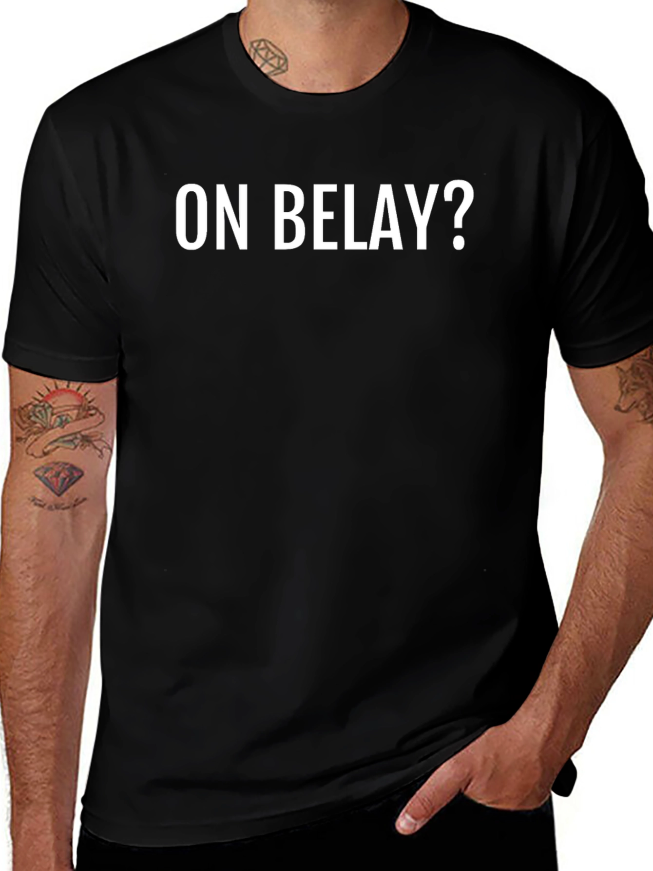 On Belay? Climbing T-Shirt - Black