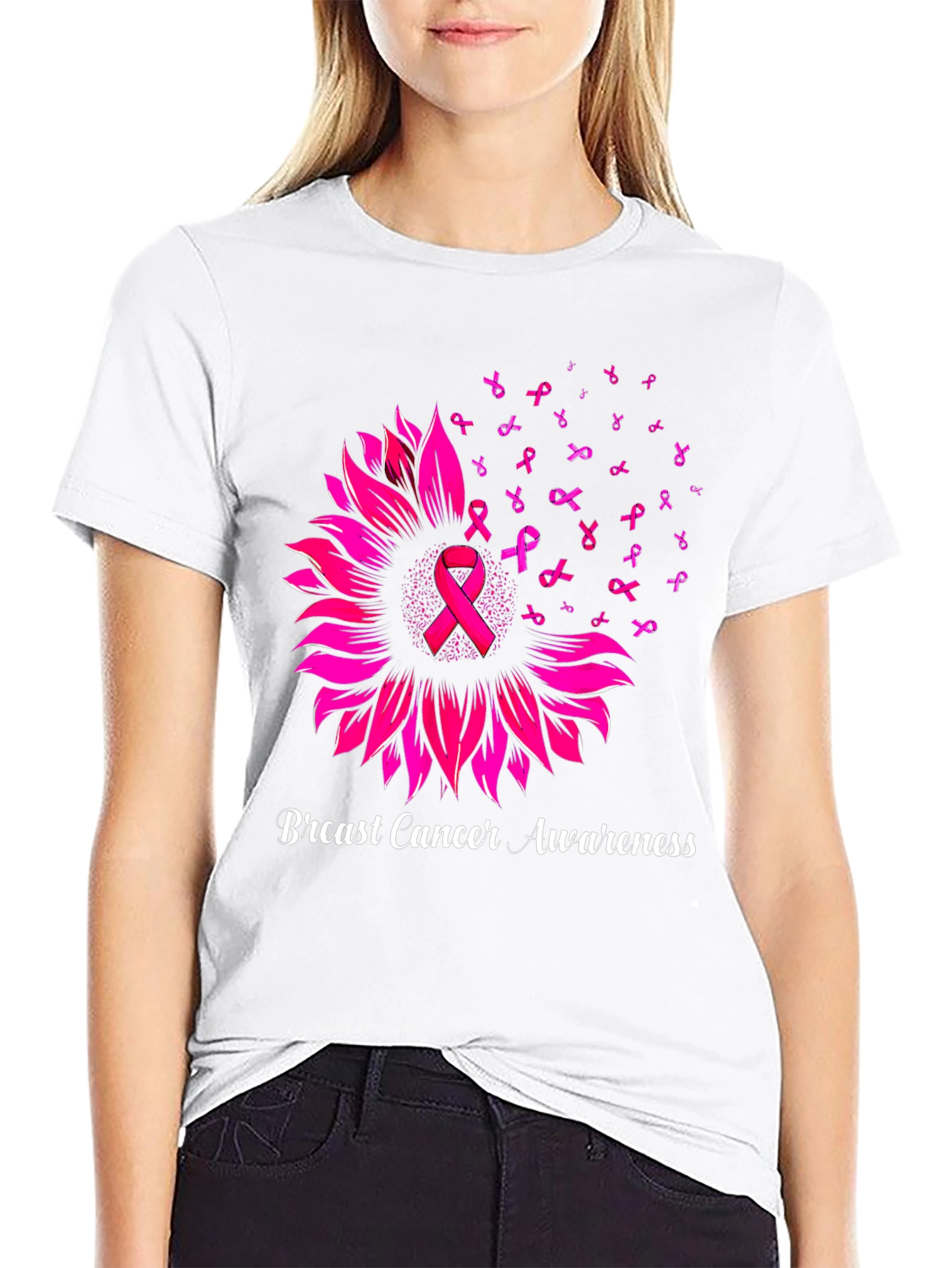 Breast Cancer Awareness Sunflower T-Shirt