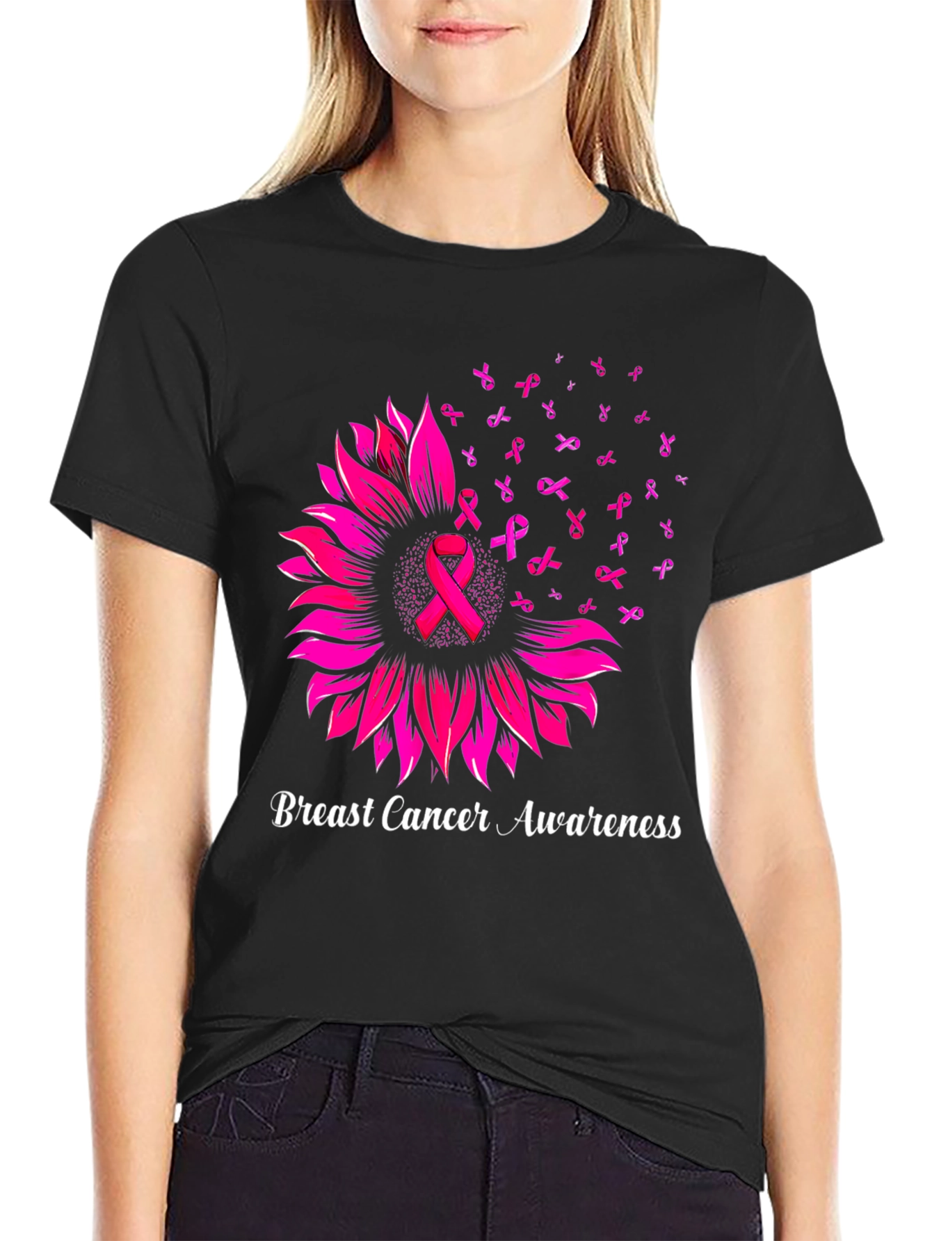 Breast Cancer Awareness Sunflower T-Shirt