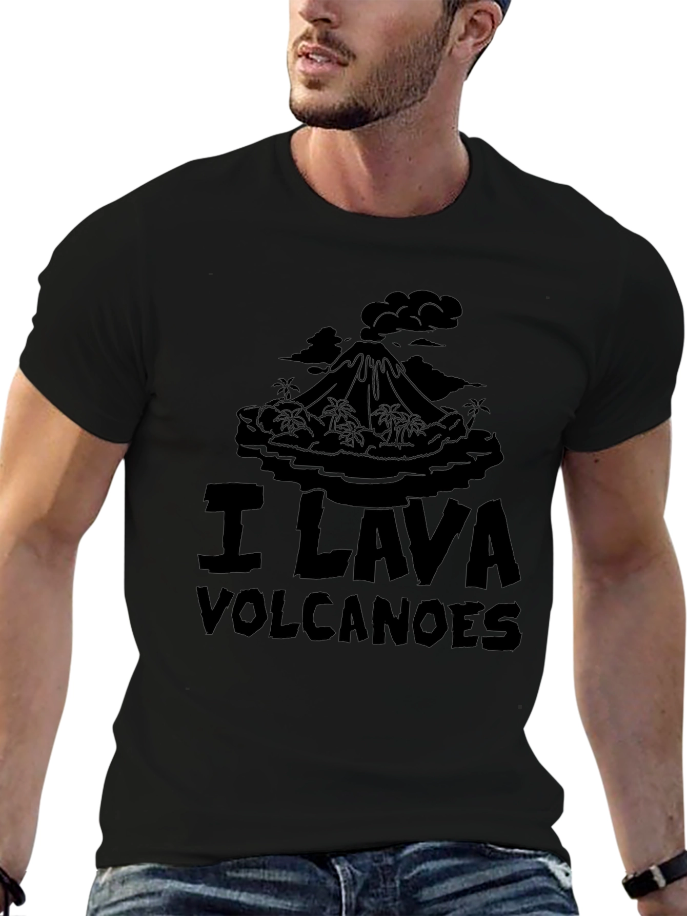 I Lava Volcanoes Black Graphic T-Shirt