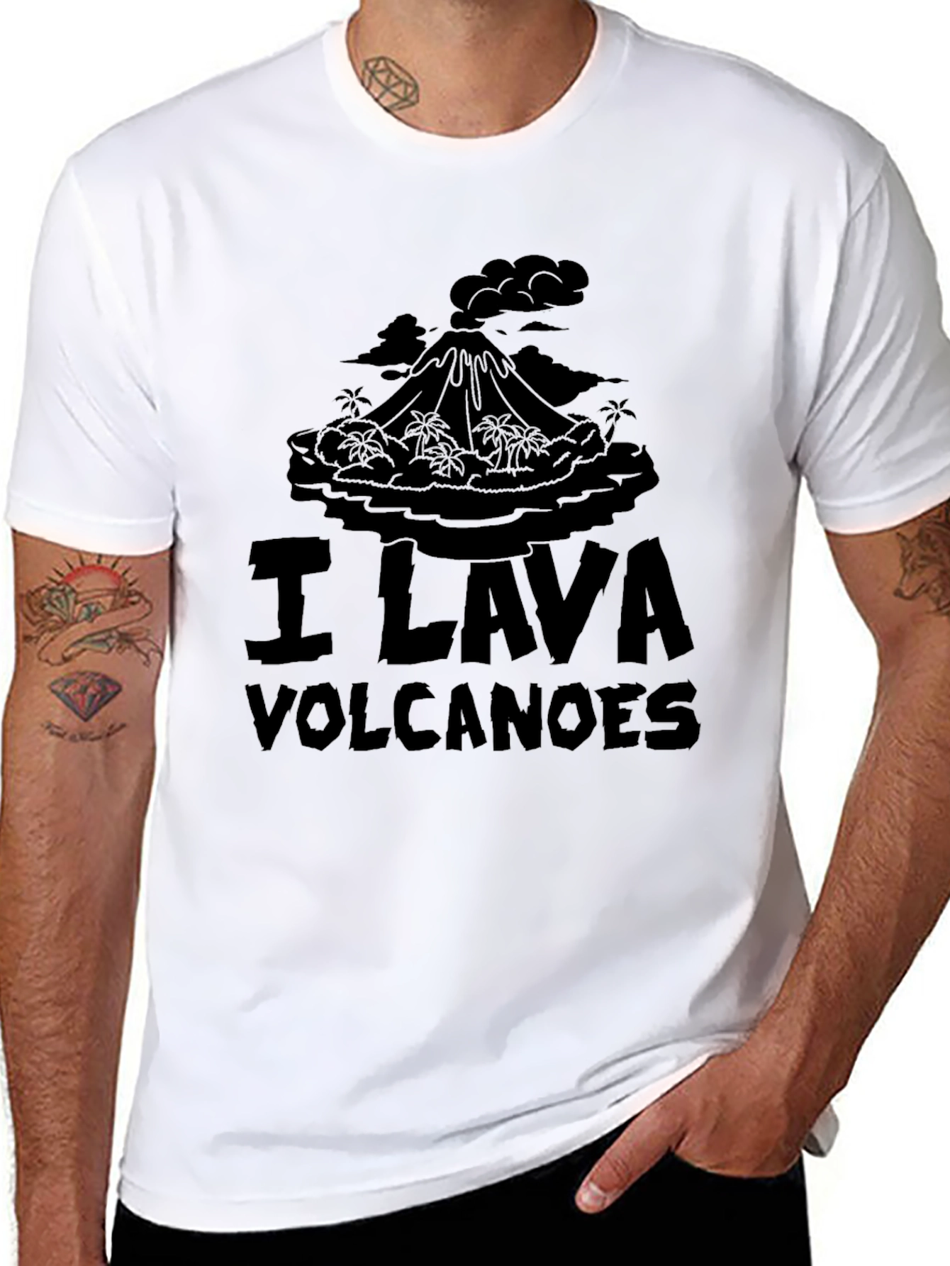 I Lava Volcanoes Black Graphic T-Shirt