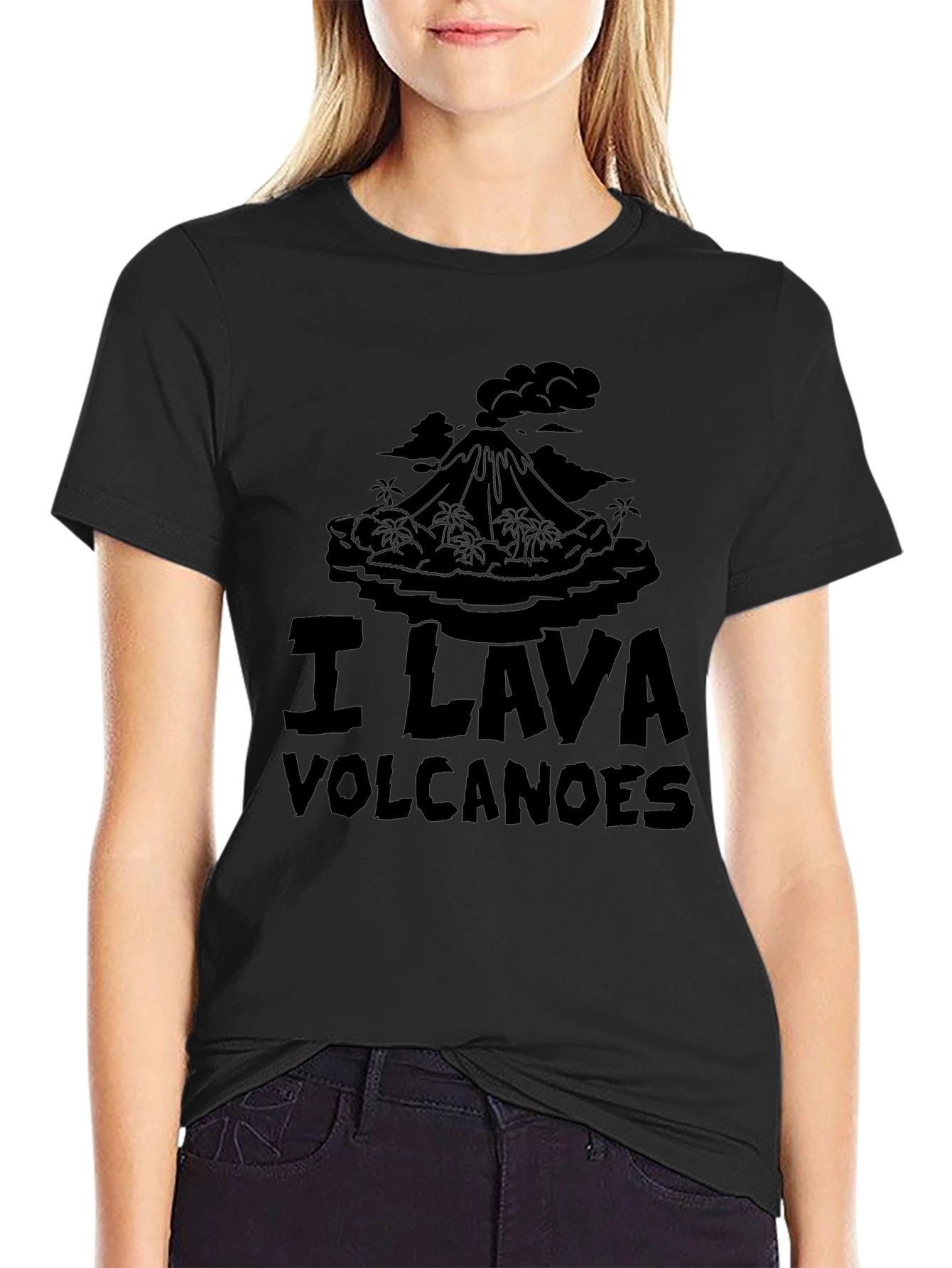 I Lava Volcanoes Black Graphic T-Shirt
