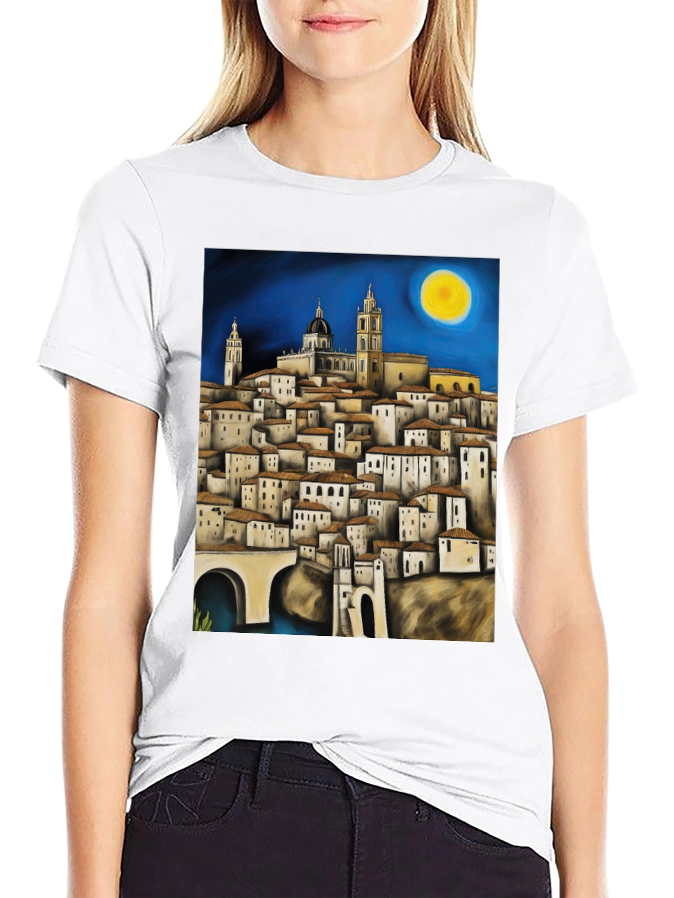 Cityscape Art Tee - Mens Black T-Shirt