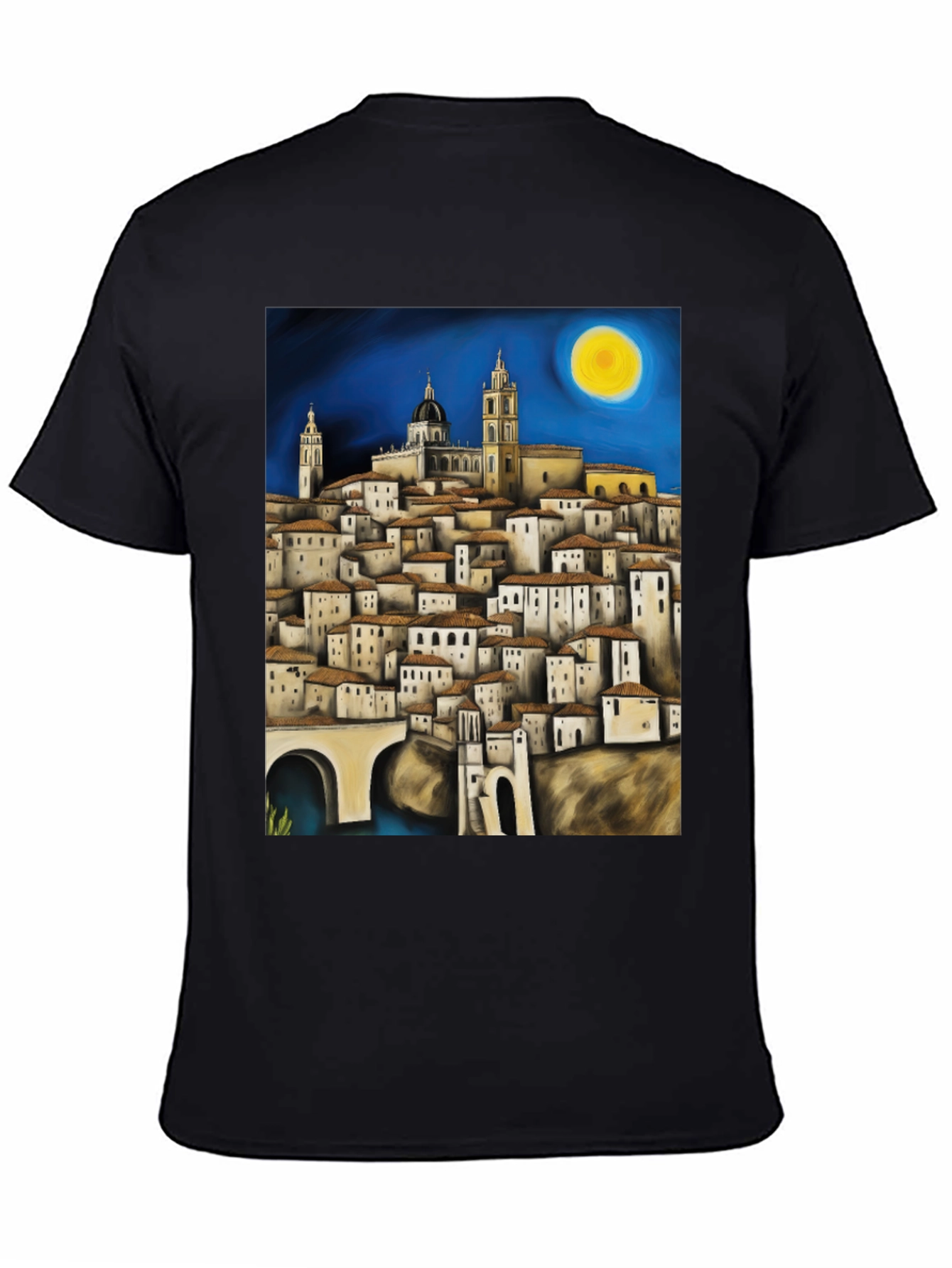 Cityscape Art Tee - Mens Black T-Shirt