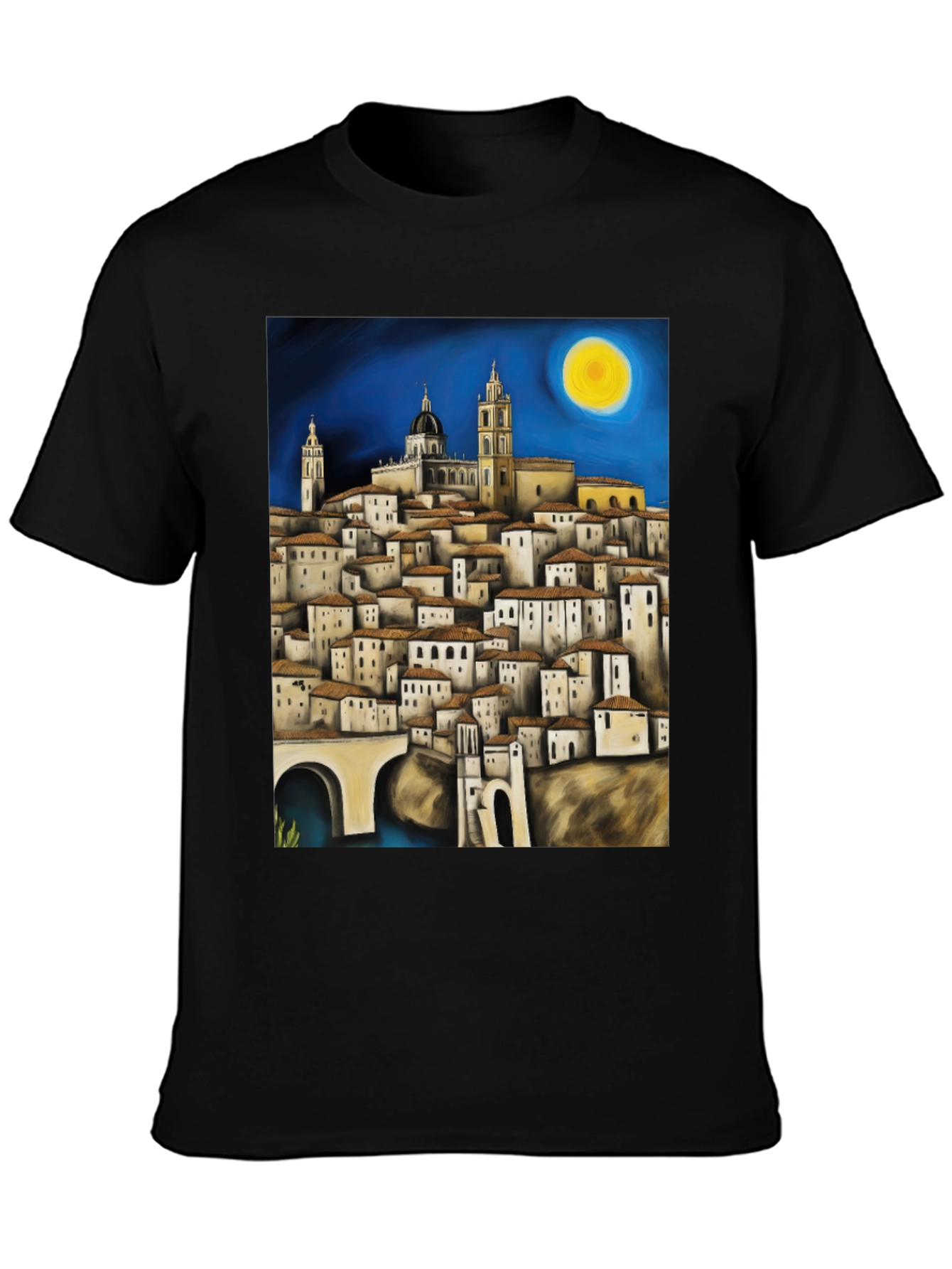 Cityscape Art Tee - Mens Black T-Shirt