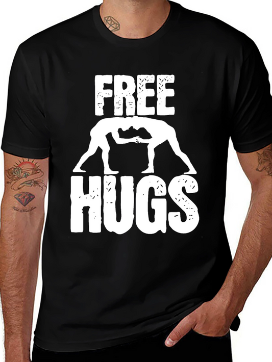 Free Hugs Wrestling Graphic T-Shirt
