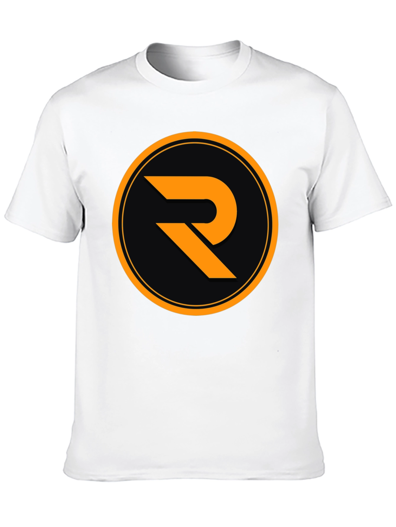 Black T-Shirt with Orange R Logo